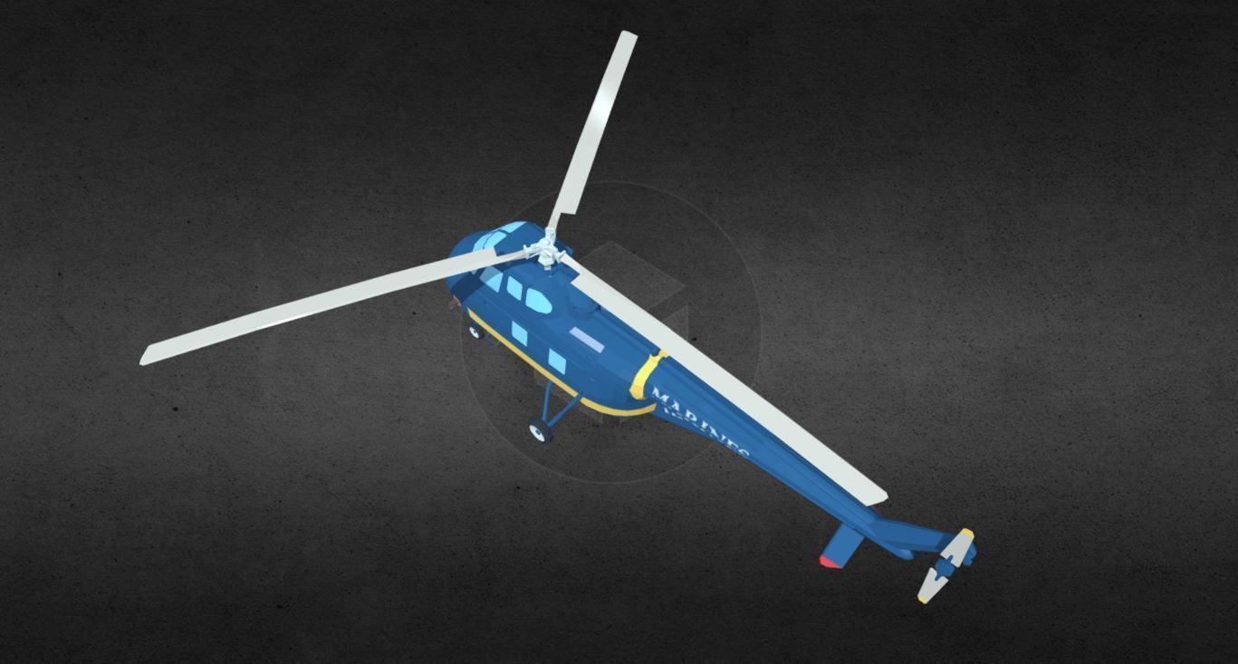 HRS-1 helicopter Low-poly 3D model_3