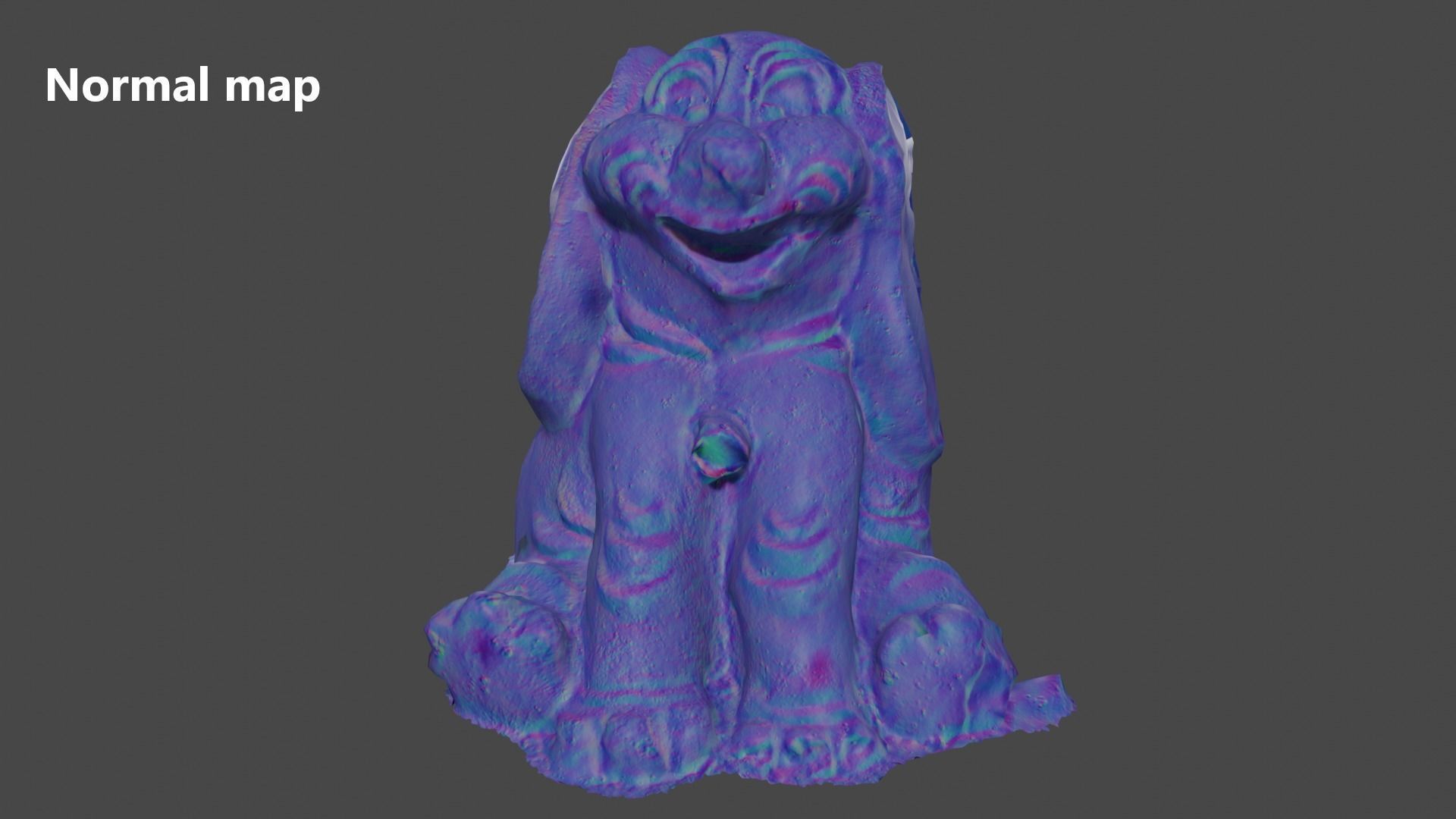 Puppy statue Low-poly 3D model_11