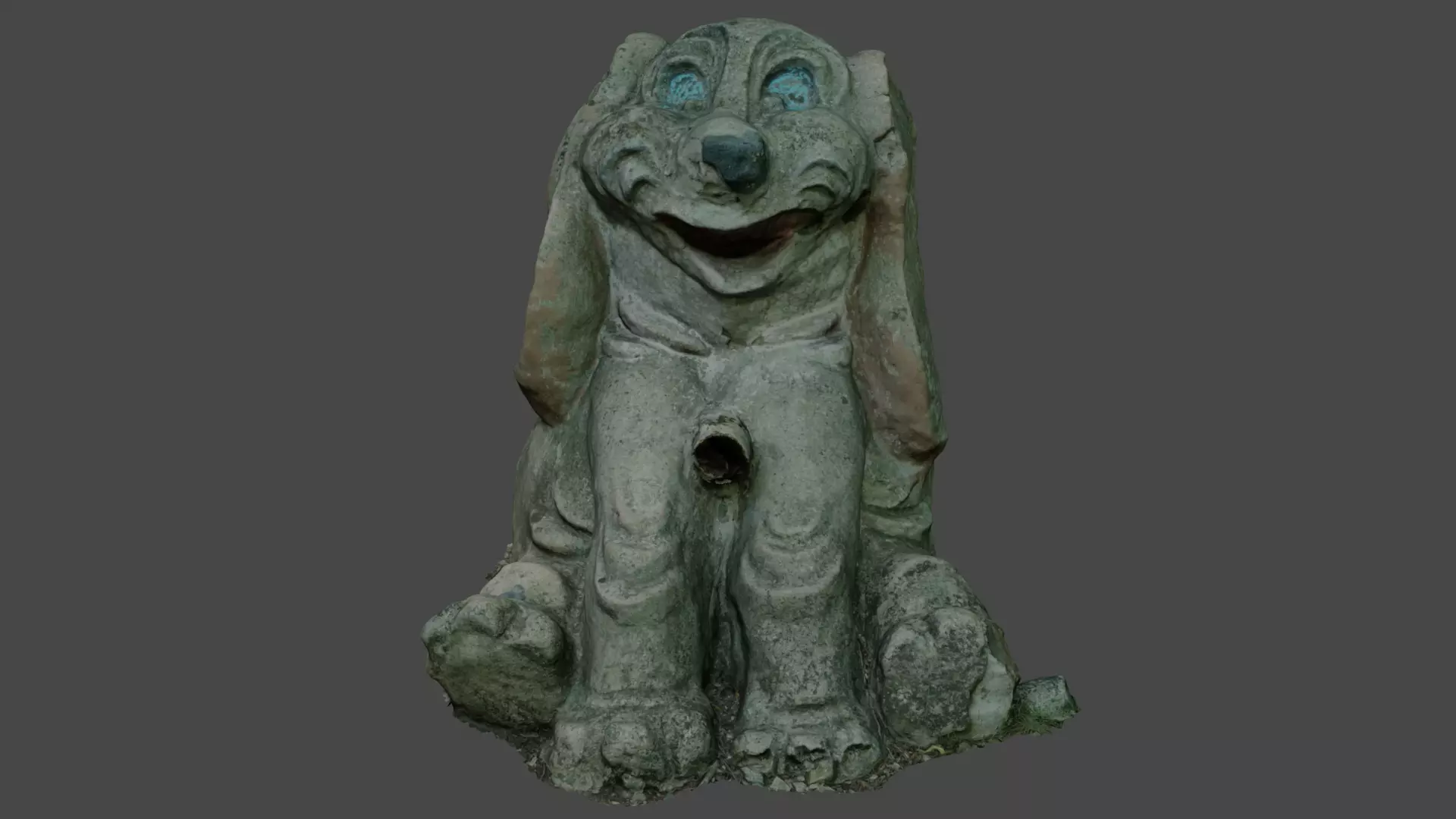 Puppy statue Low-poly 3D model_0