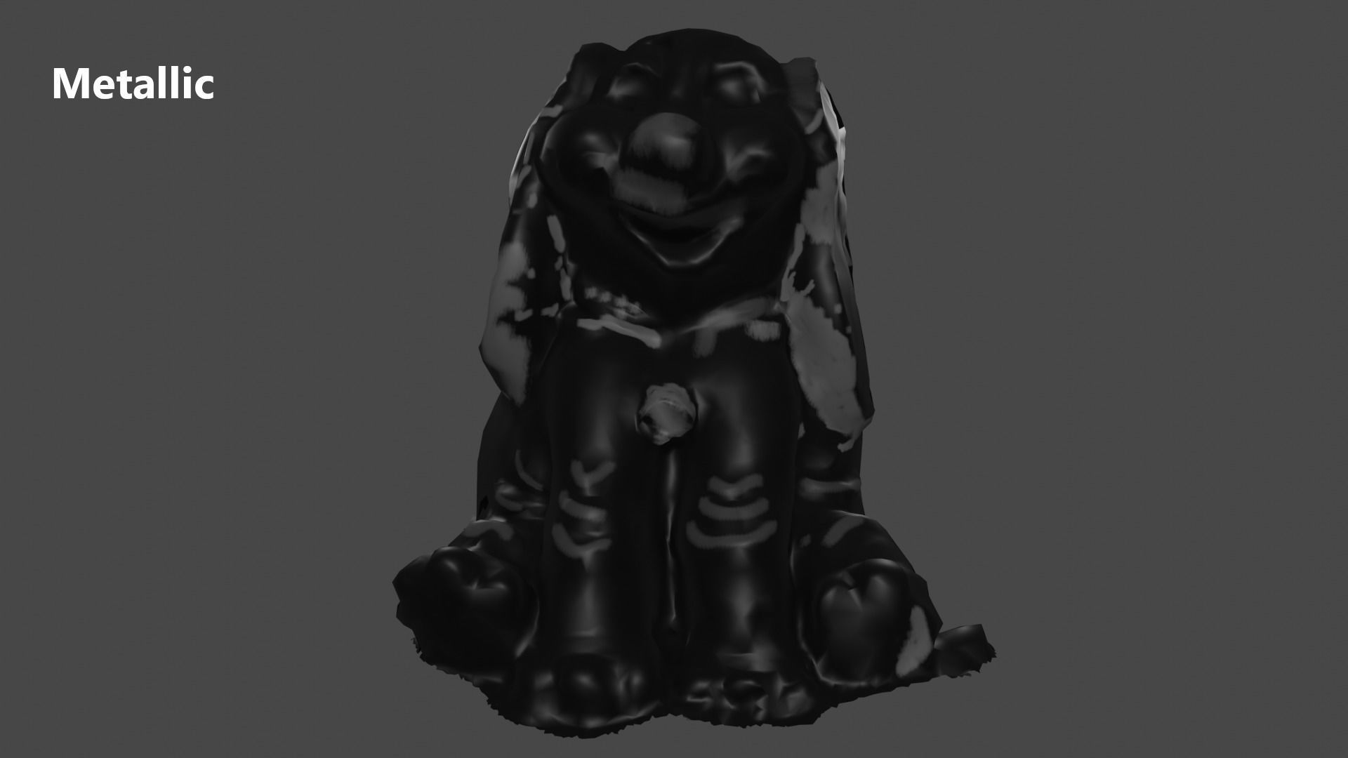 Puppy statue Low-poly 3D model_9