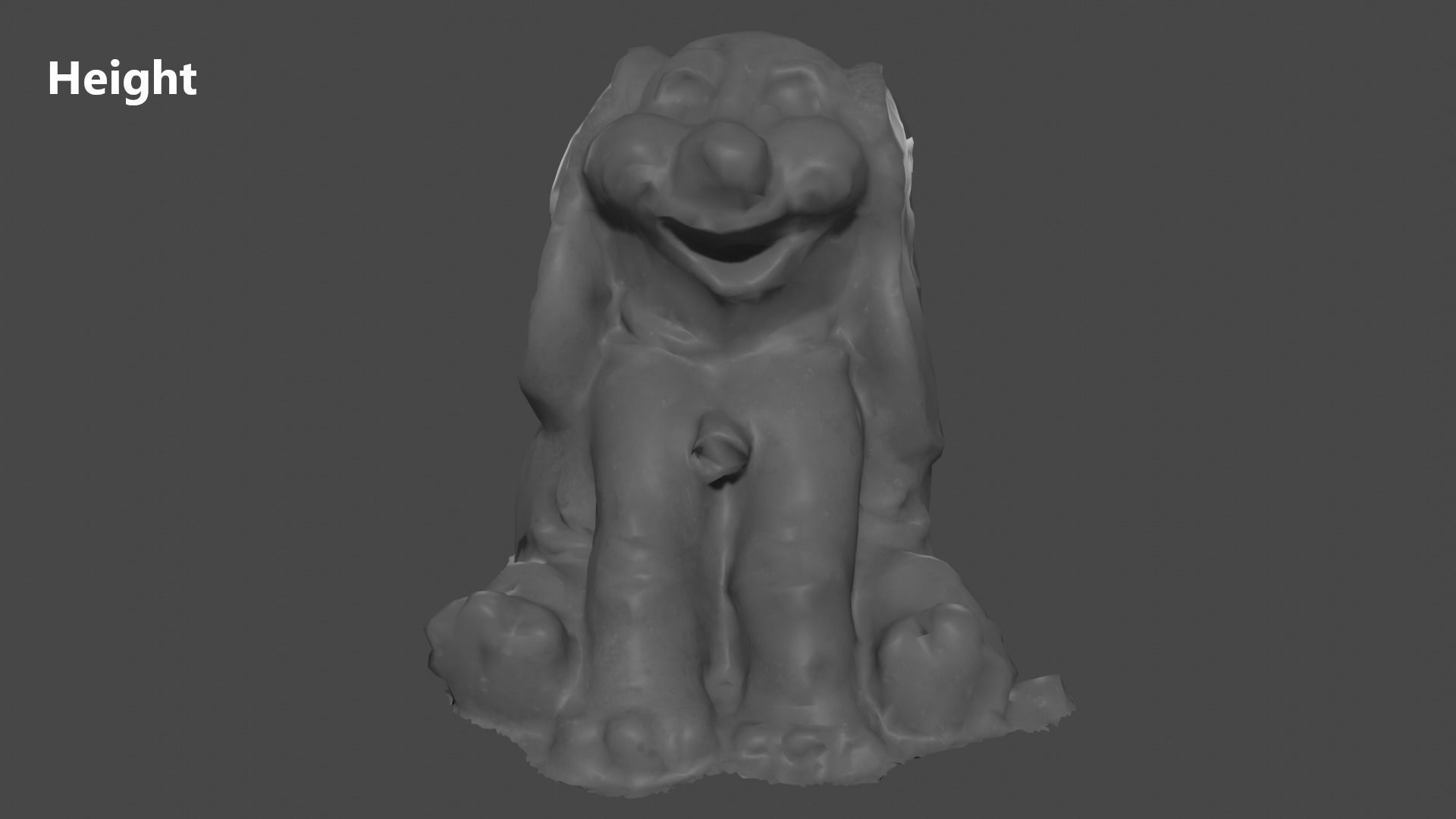Puppy statue Low-poly 3D model_10