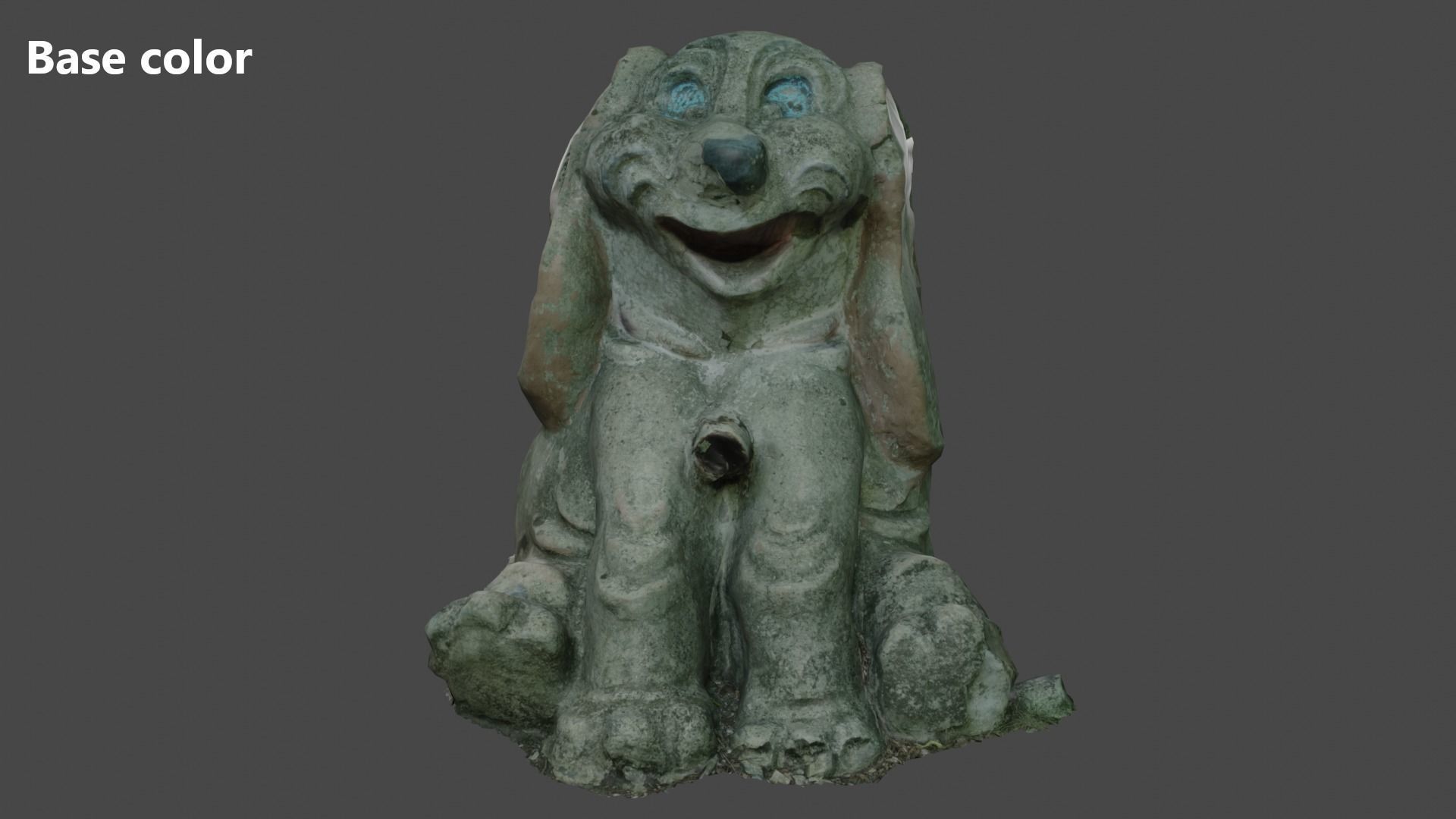 Puppy statue Low-poly 3D model_7