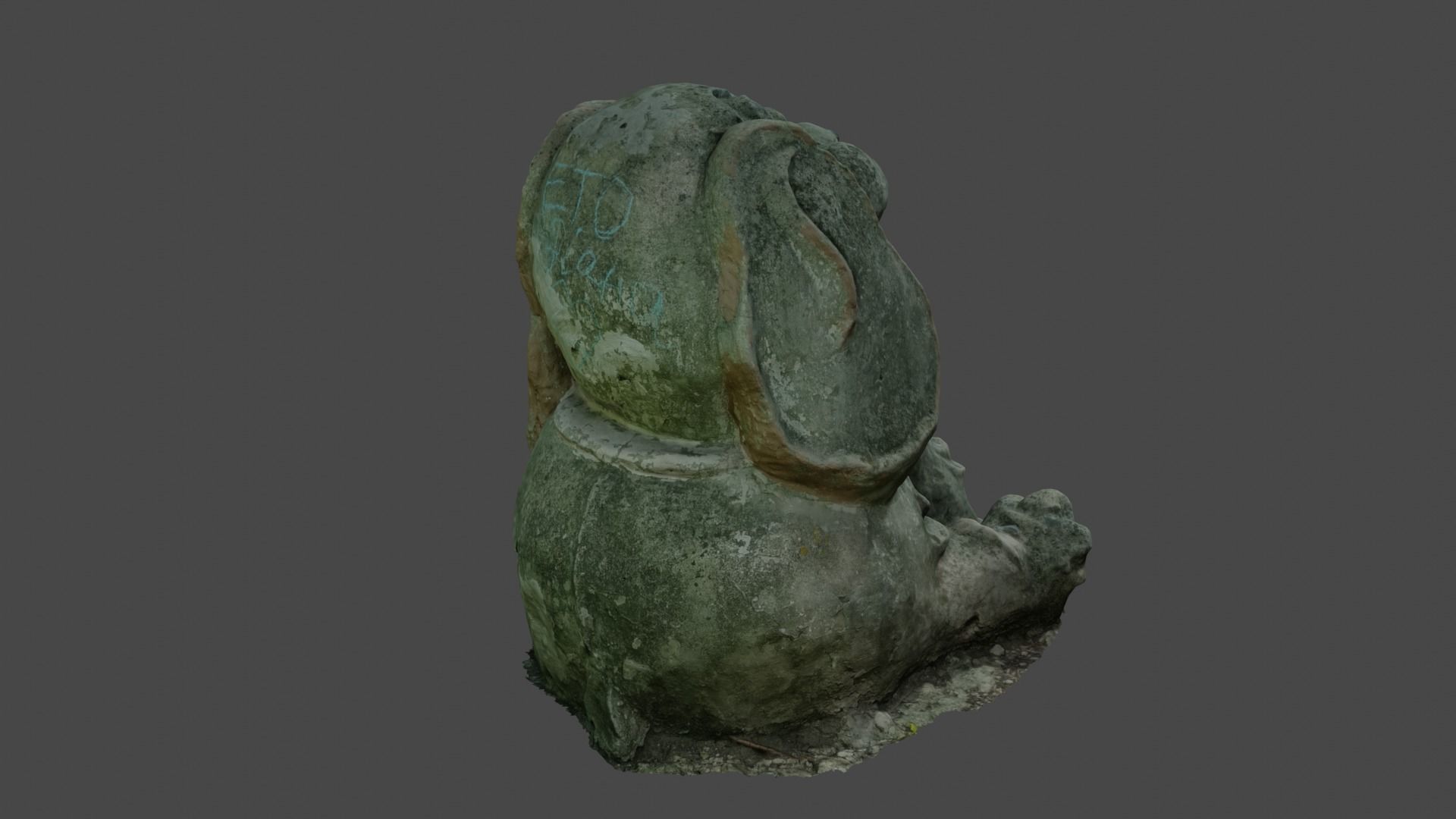 Puppy statue Low-poly 3D model_3