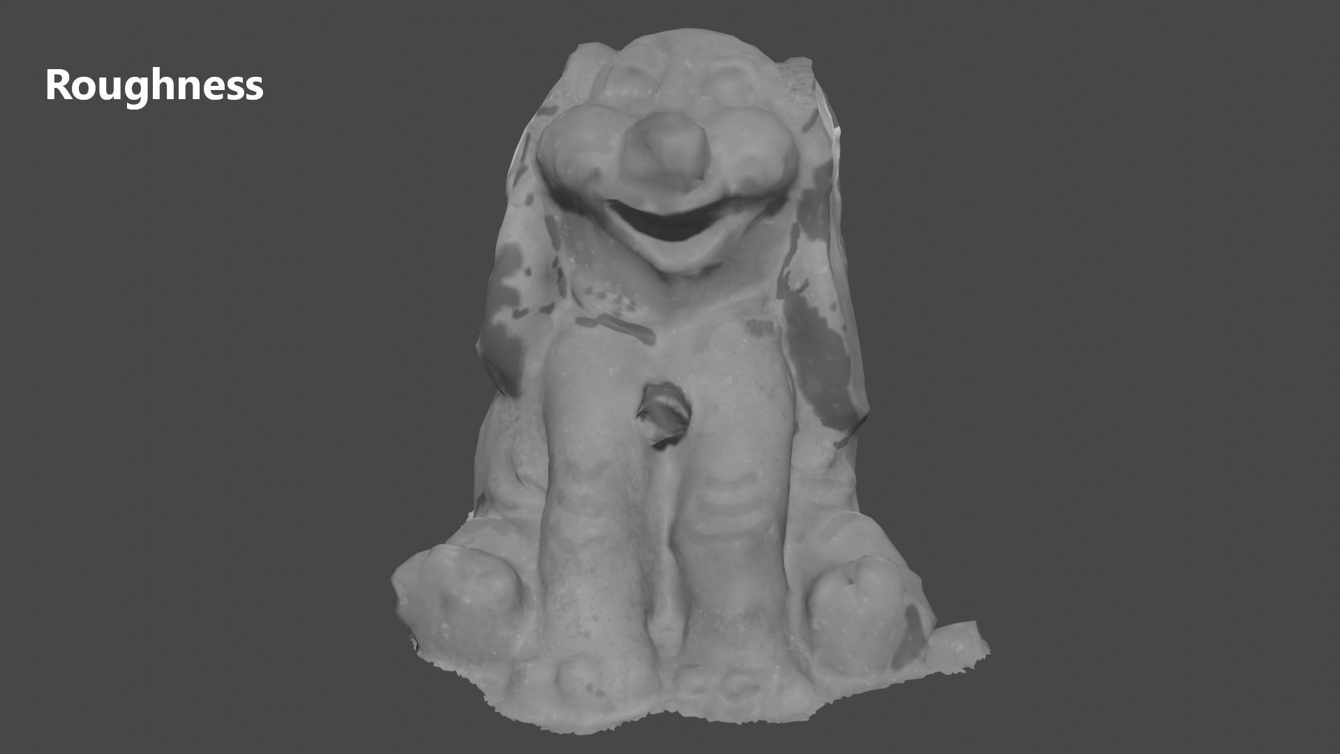 Puppy statue Low-poly 3D model_12