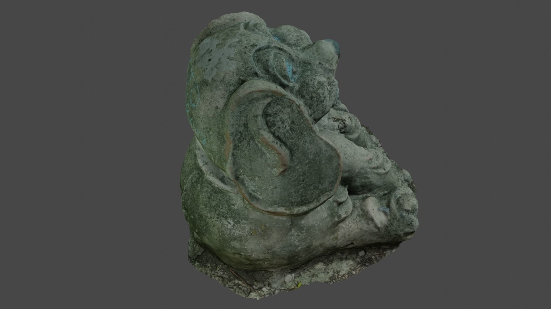 Puppy statue Low-poly 3D model_4