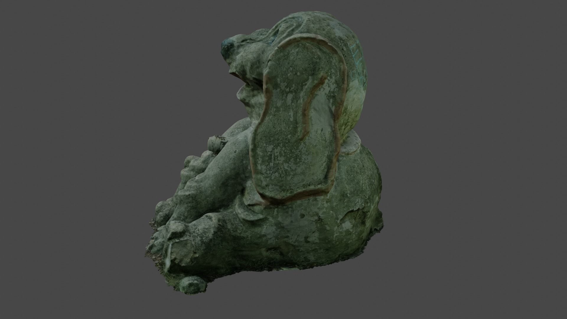 Puppy statue Low-poly 3D model_2