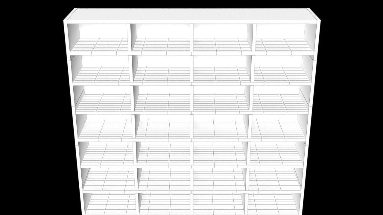 4 Piece Bookcase Set 3D model_6