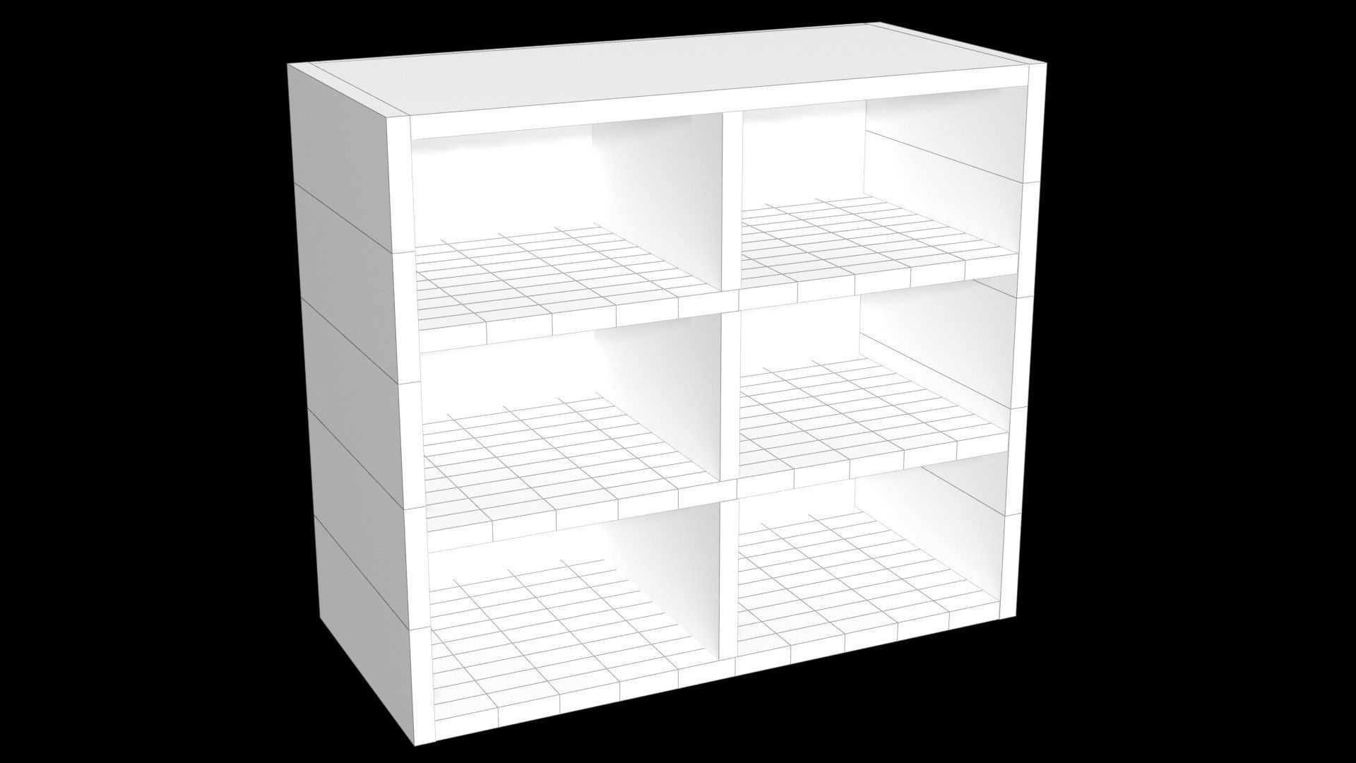 4 Piece Bookcase Set 3D model_5