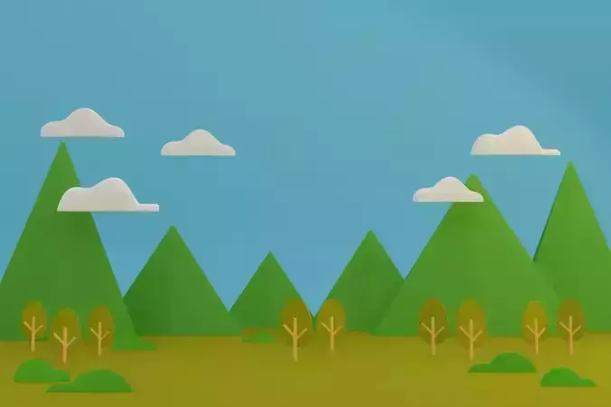 Autumn landscape nature mountains and trees