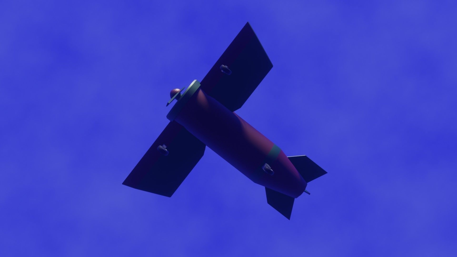 Biplane - Low Poly and Flat shaded and Rigged 3D model_5