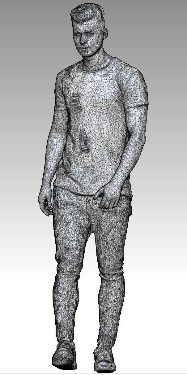 Handsome young man walking 142 Low-poly 3D model_4