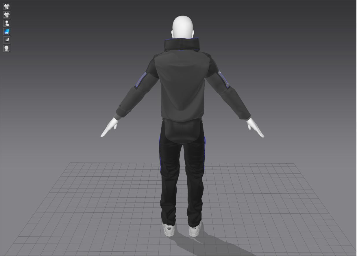 Cyberpunk jacket and pants 3D model_8
