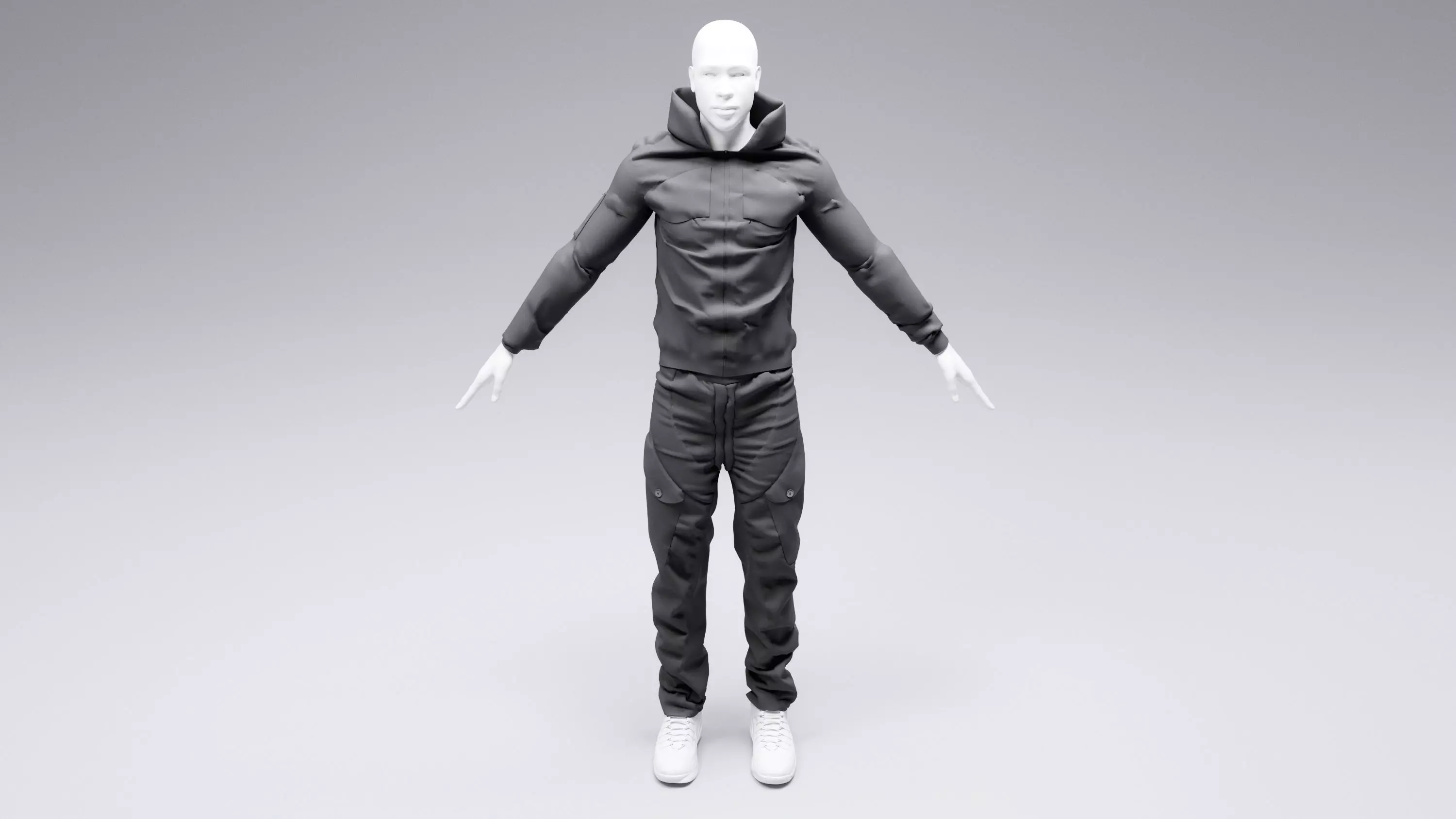 Cyberpunk jacket and pants 3D model_0