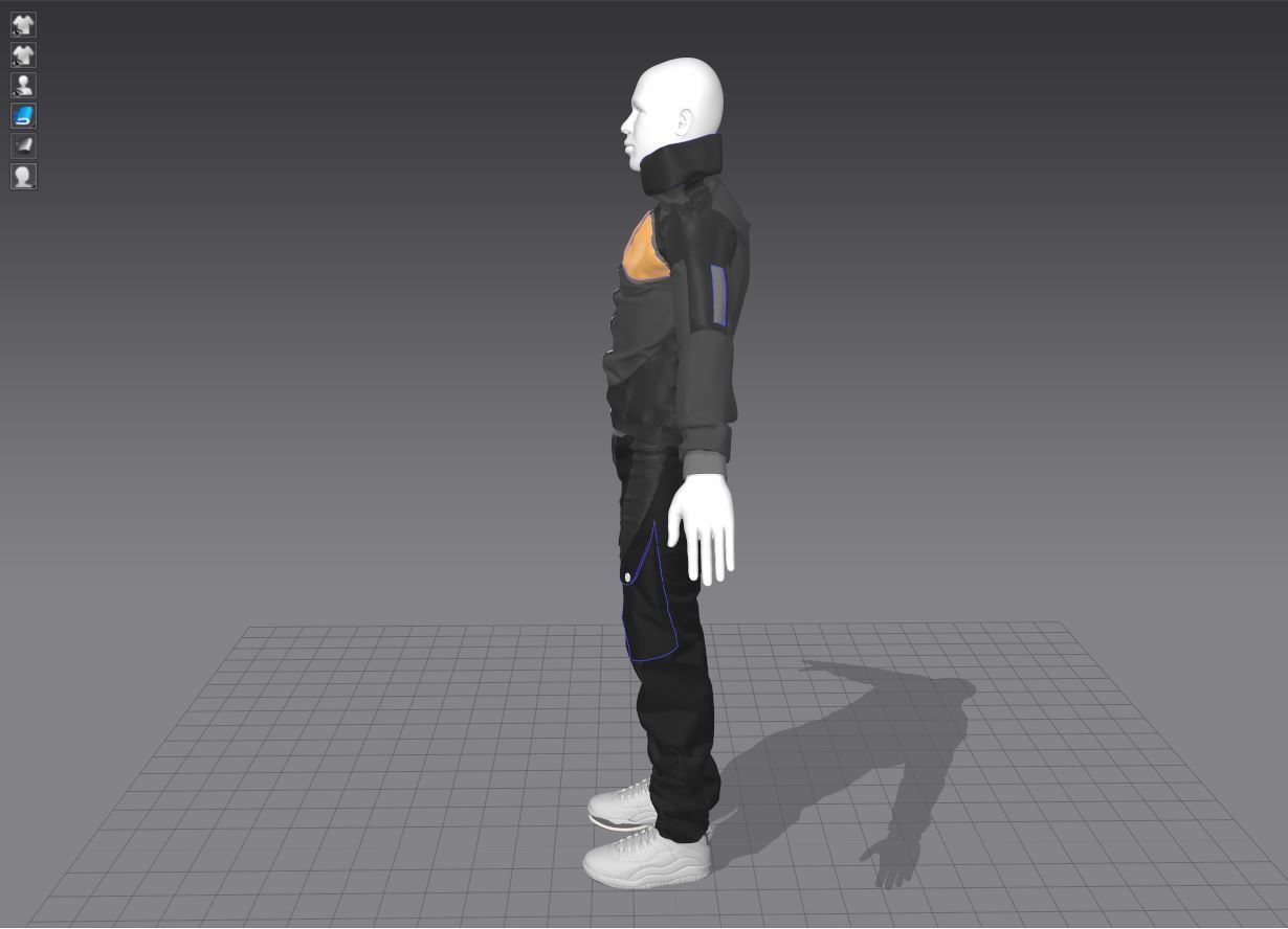 Cyberpunk jacket and pants 3D model_7