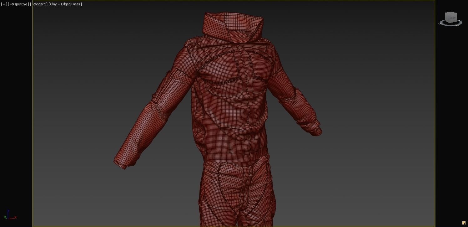 Cyberpunk jacket and pants 3D model_3