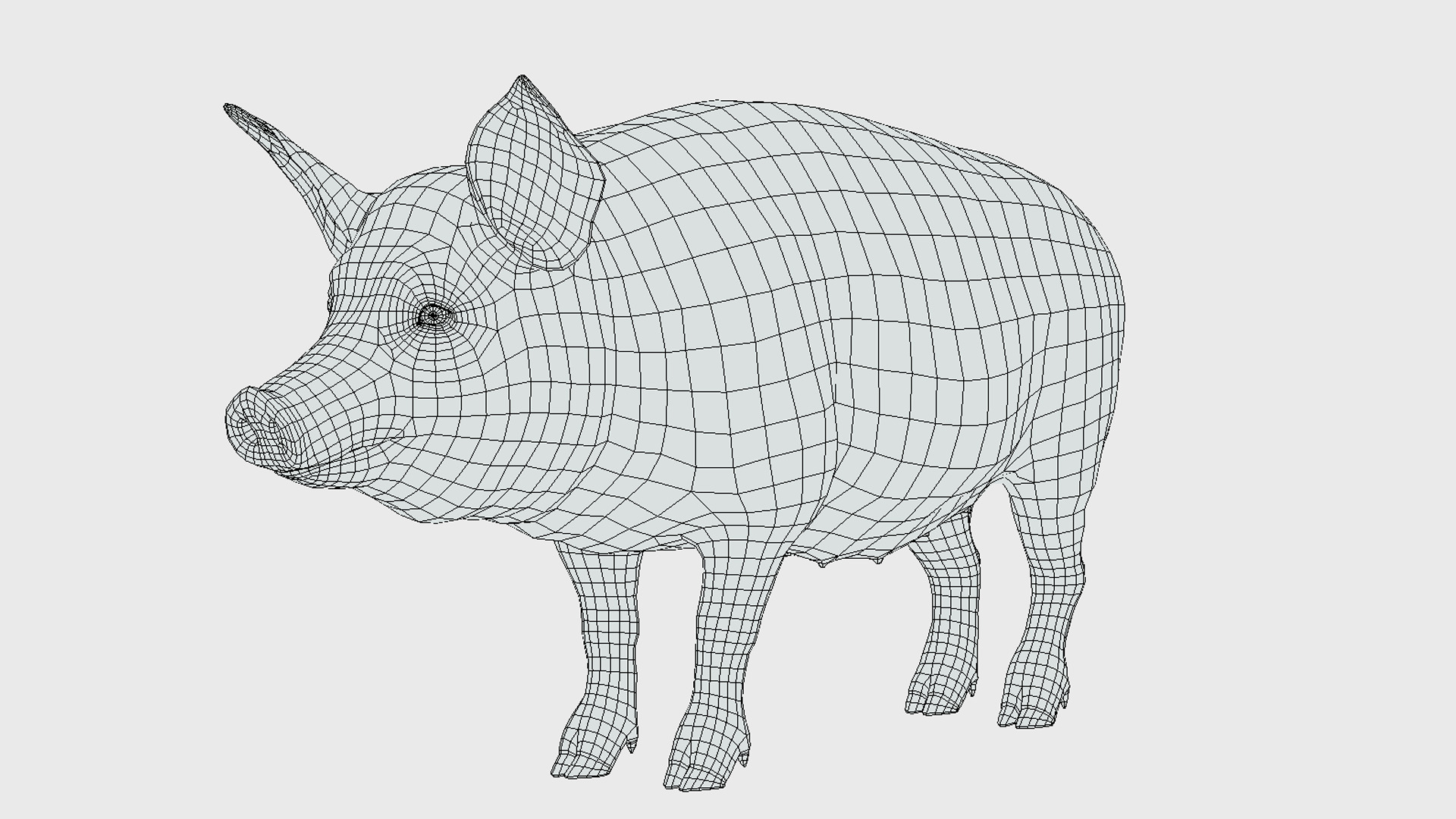 Pig - Female Low-poly 3D model_14