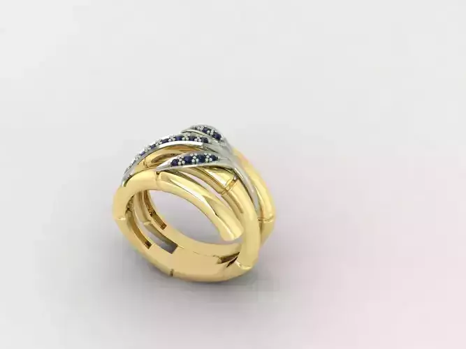 Ring with a silver twig