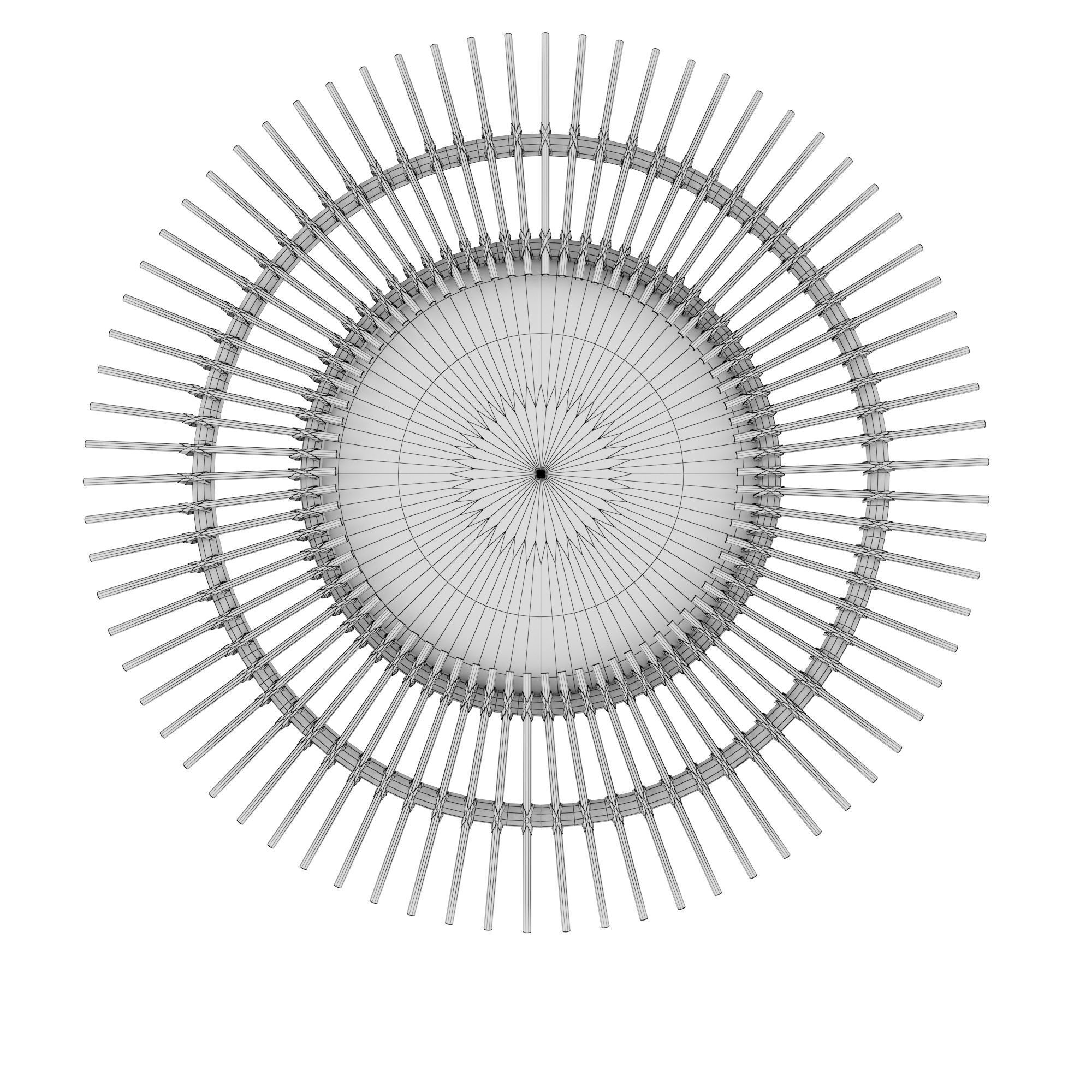 Nogu Cane Sunburst Mirror 3D model_1