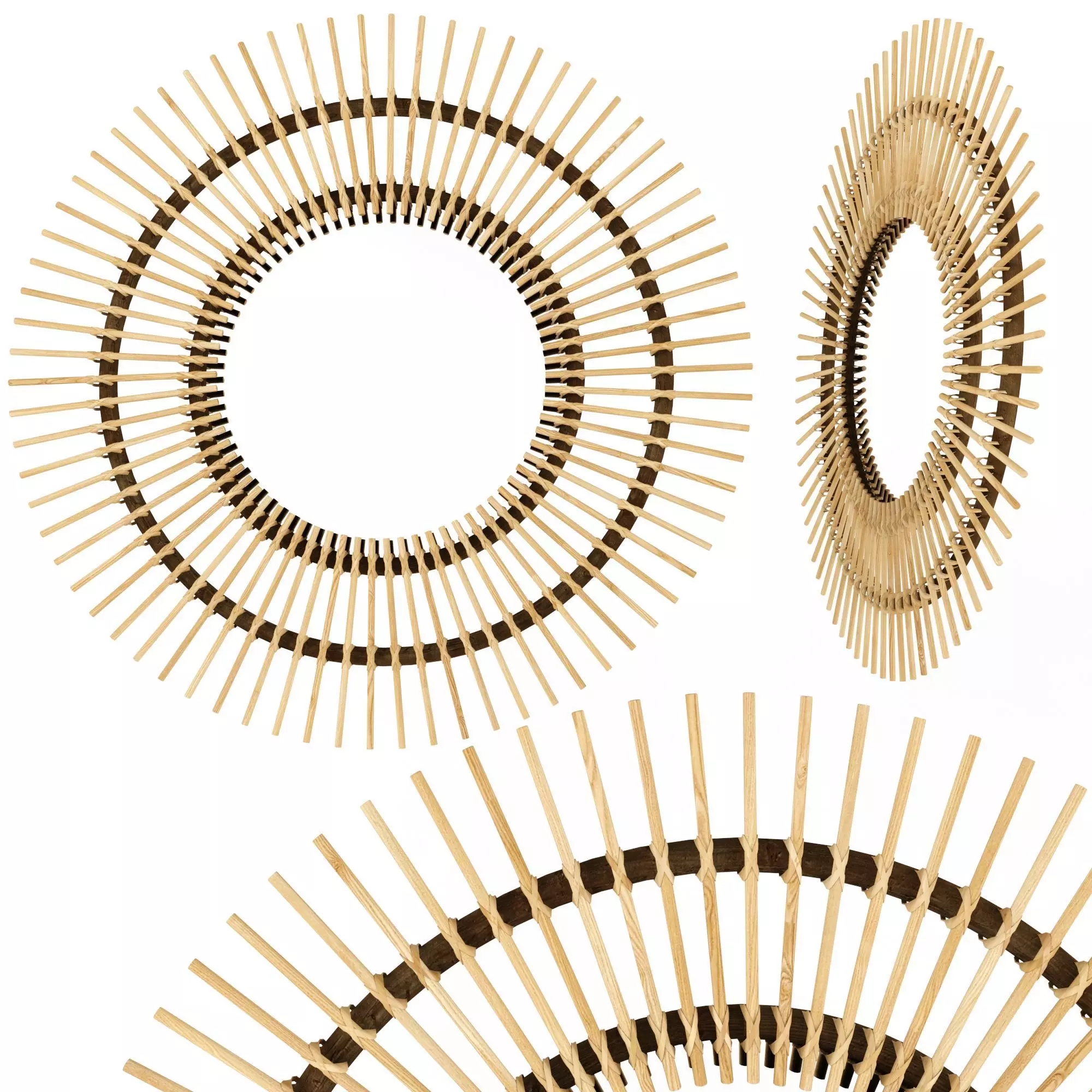 Nogu Cane Sunburst Mirror 3D model_0