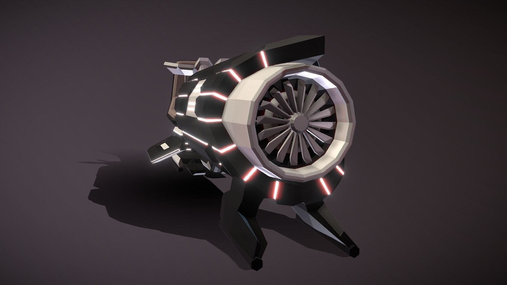 LS-340 Land Speeder Low-poly 3D model_3