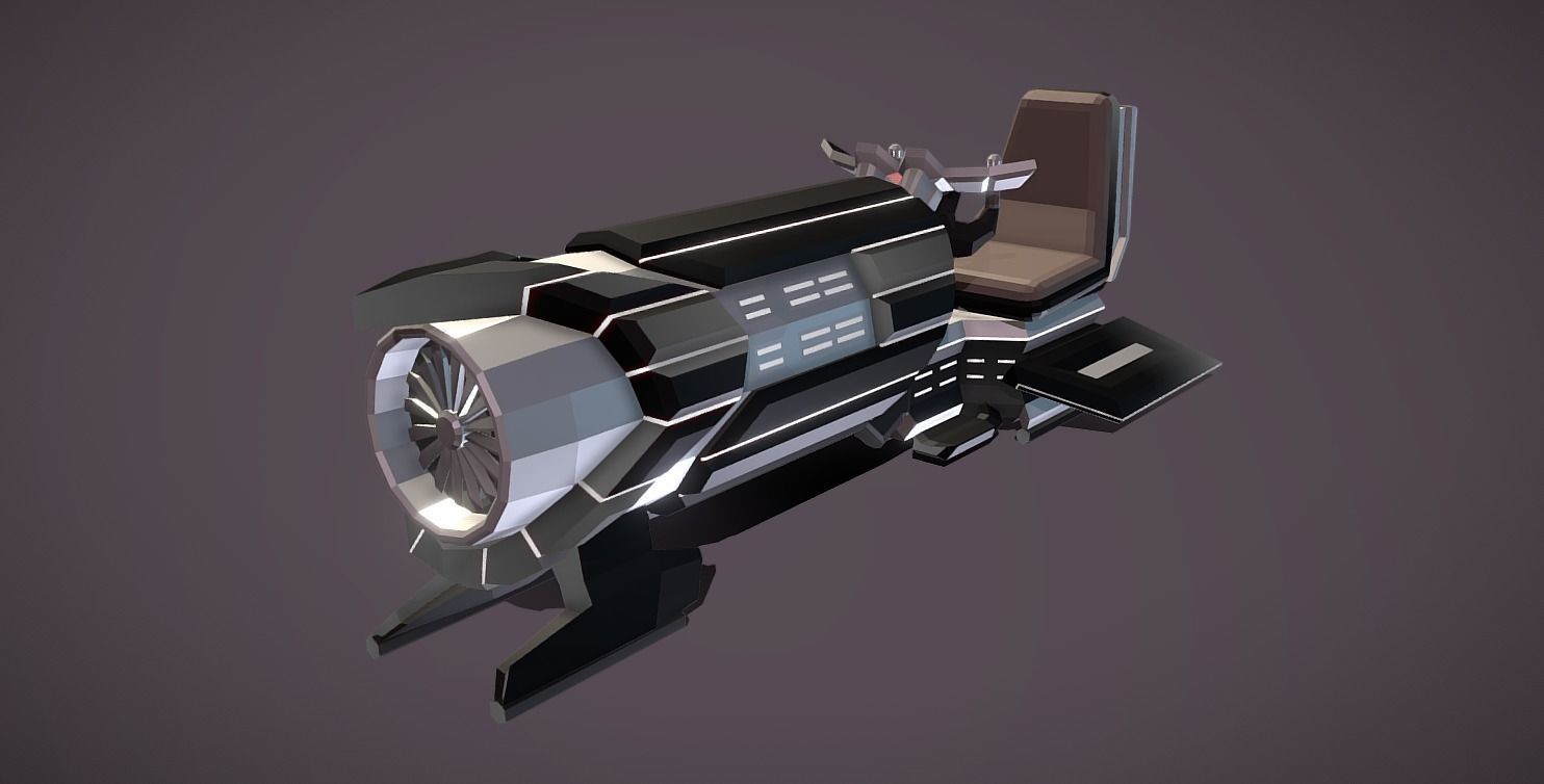 LS-340 Land Speeder Low-poly 3D model_0
