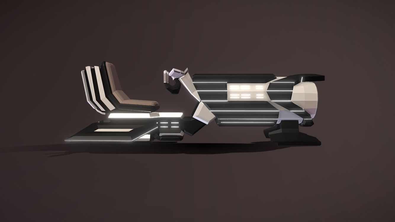 LS-340 Land Speeder Low-poly 3D model_5