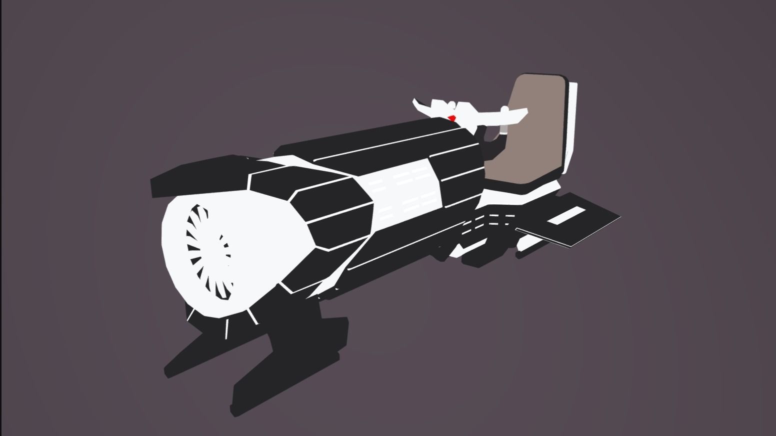 LS-340 Land Speeder Low-poly 3D model_2