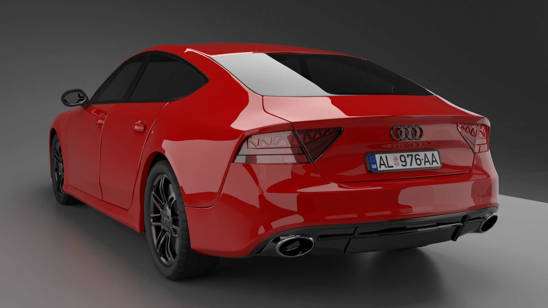 Car - Audi RS7 Sportsback   Low-poly 3D model_1