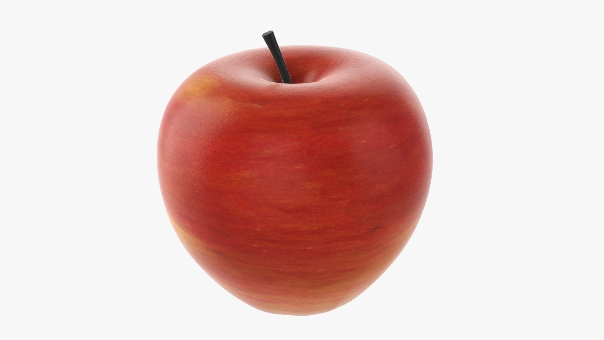 Apple fruit with heart shaped cut out 3D model_4