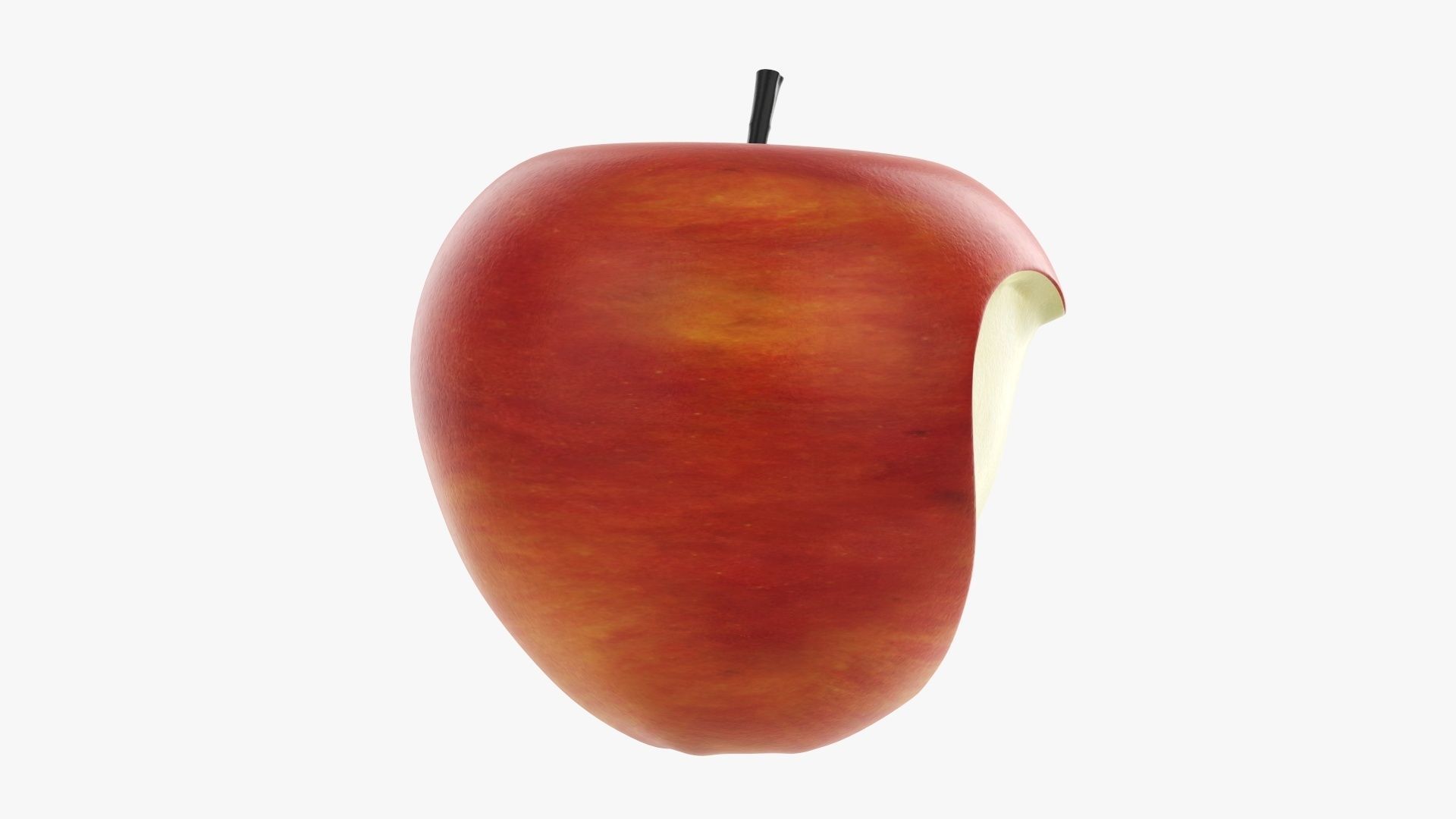Apple fruit with heart shaped cut out 3D model_3