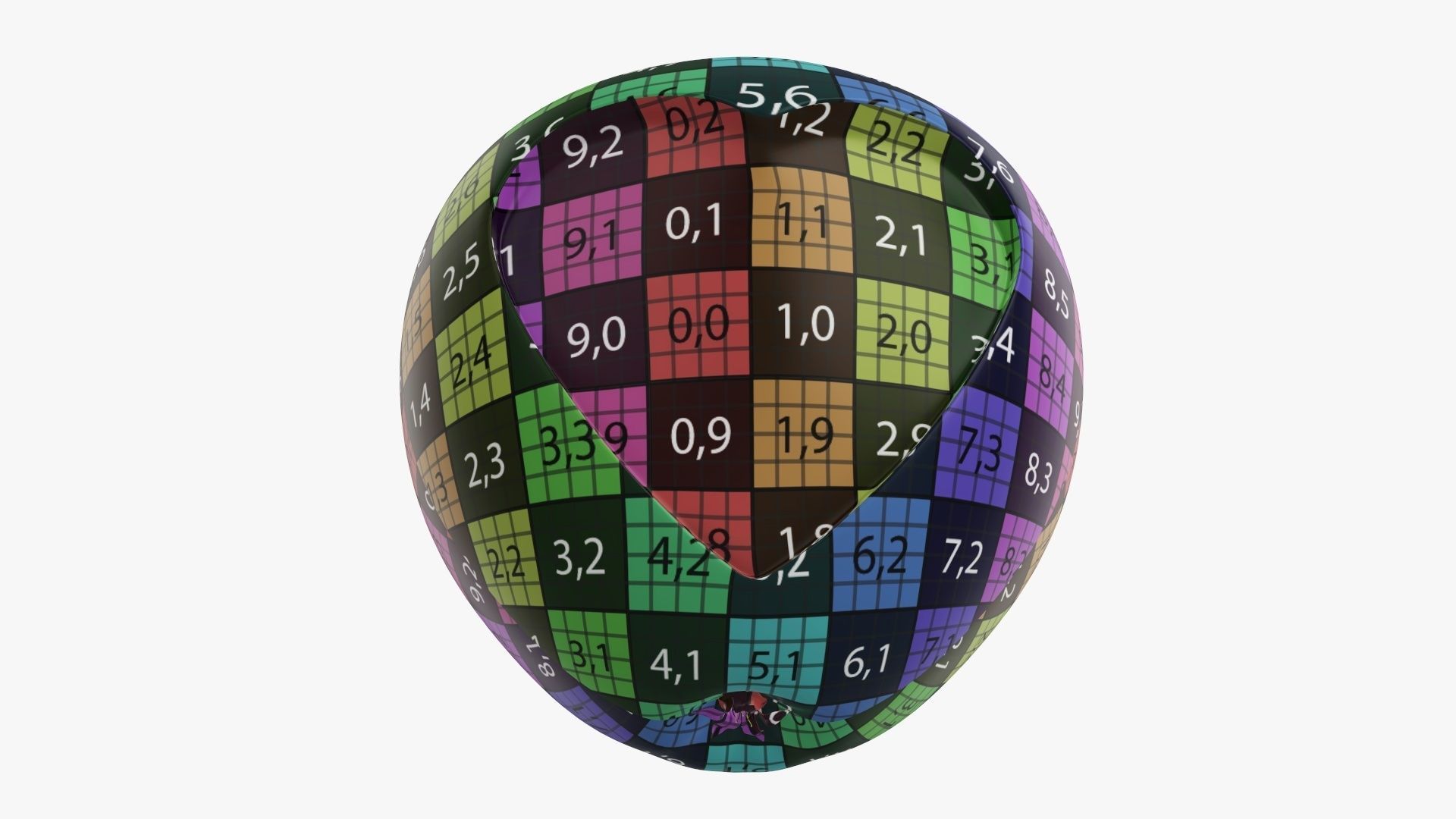 Apple fruit with heart shaped cut out 3D model_12