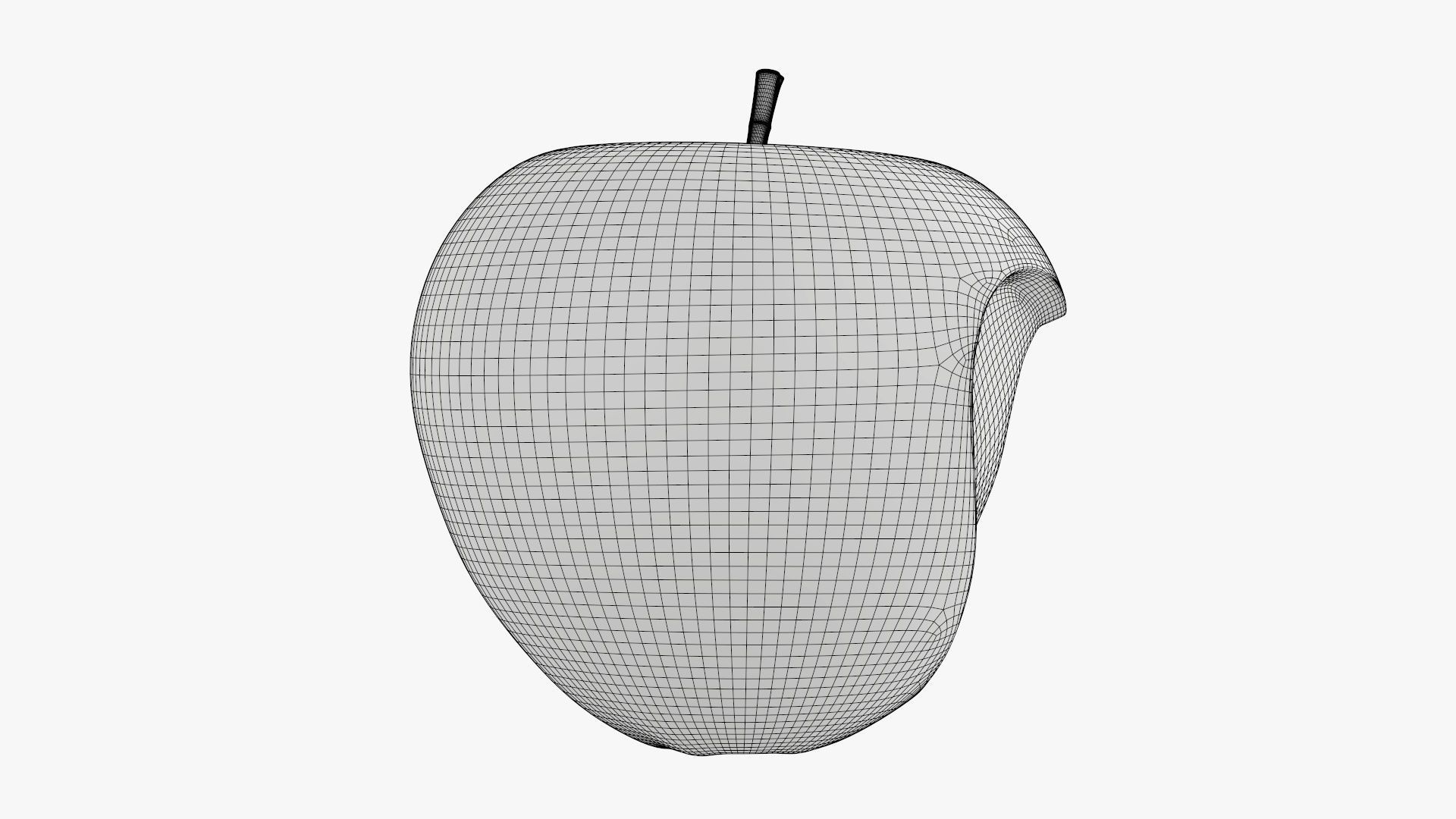 Apple fruit with heart shaped cut out 3D model_8