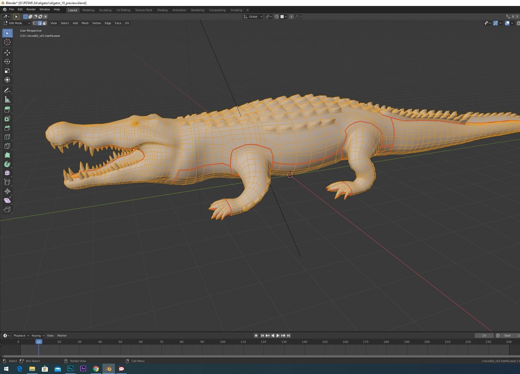 Aligator crocodile 3D model_3