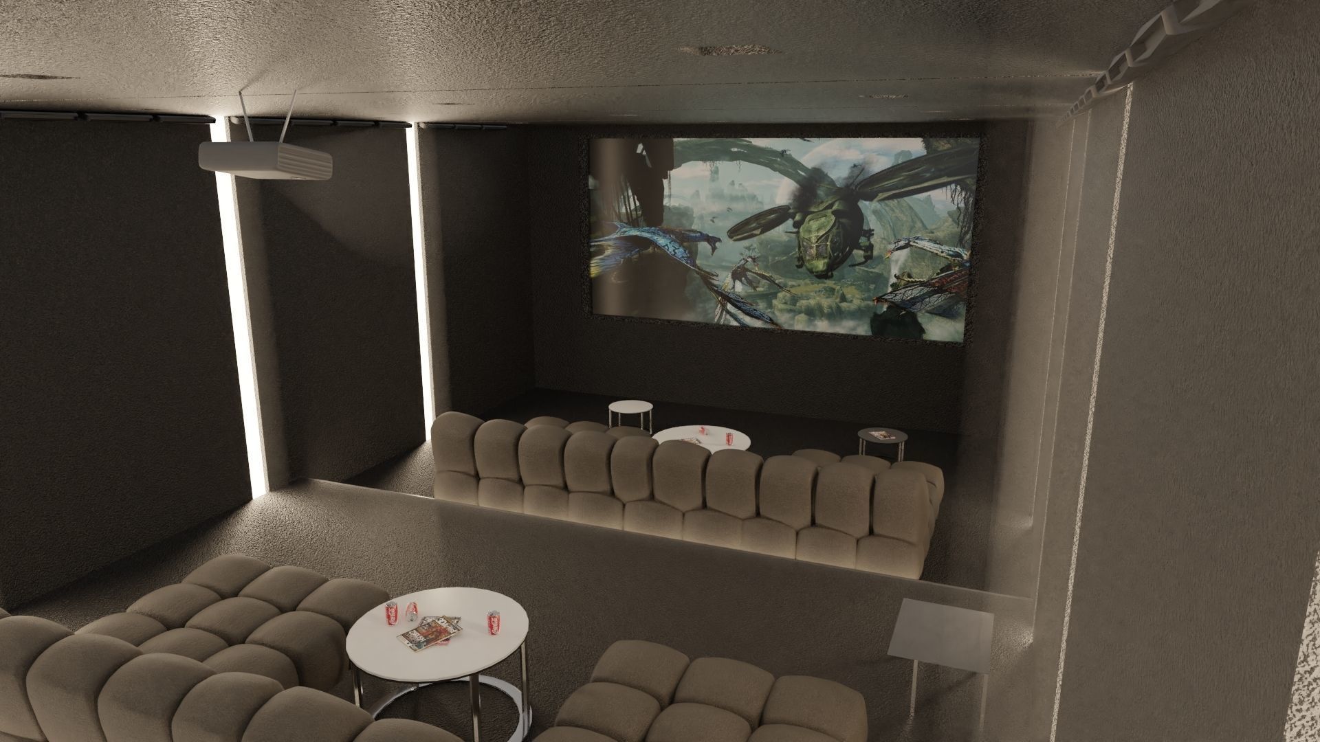 Home Cinema Room Low-poly 3D model_4