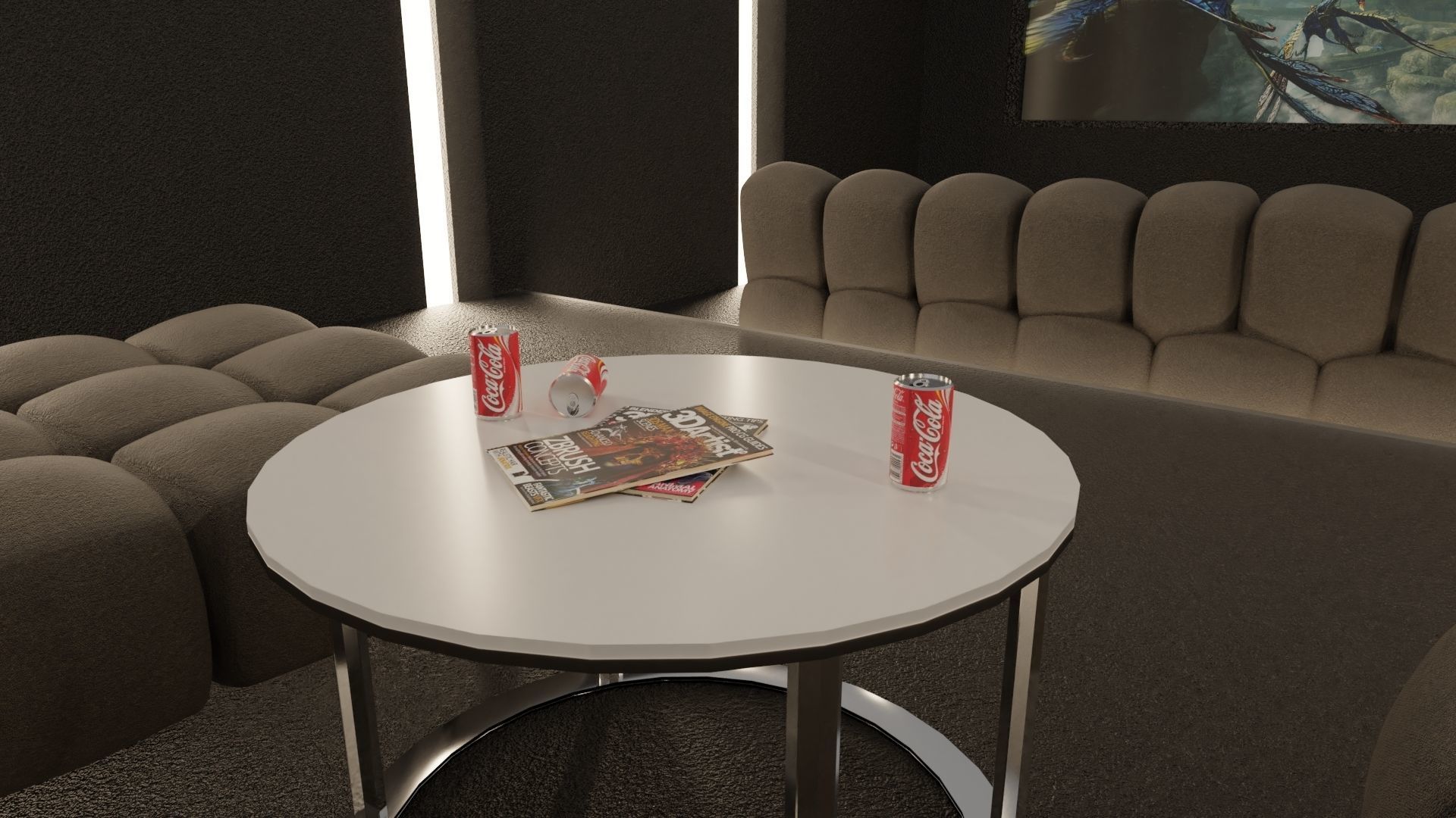 Home Cinema Room Low-poly 3D model_3