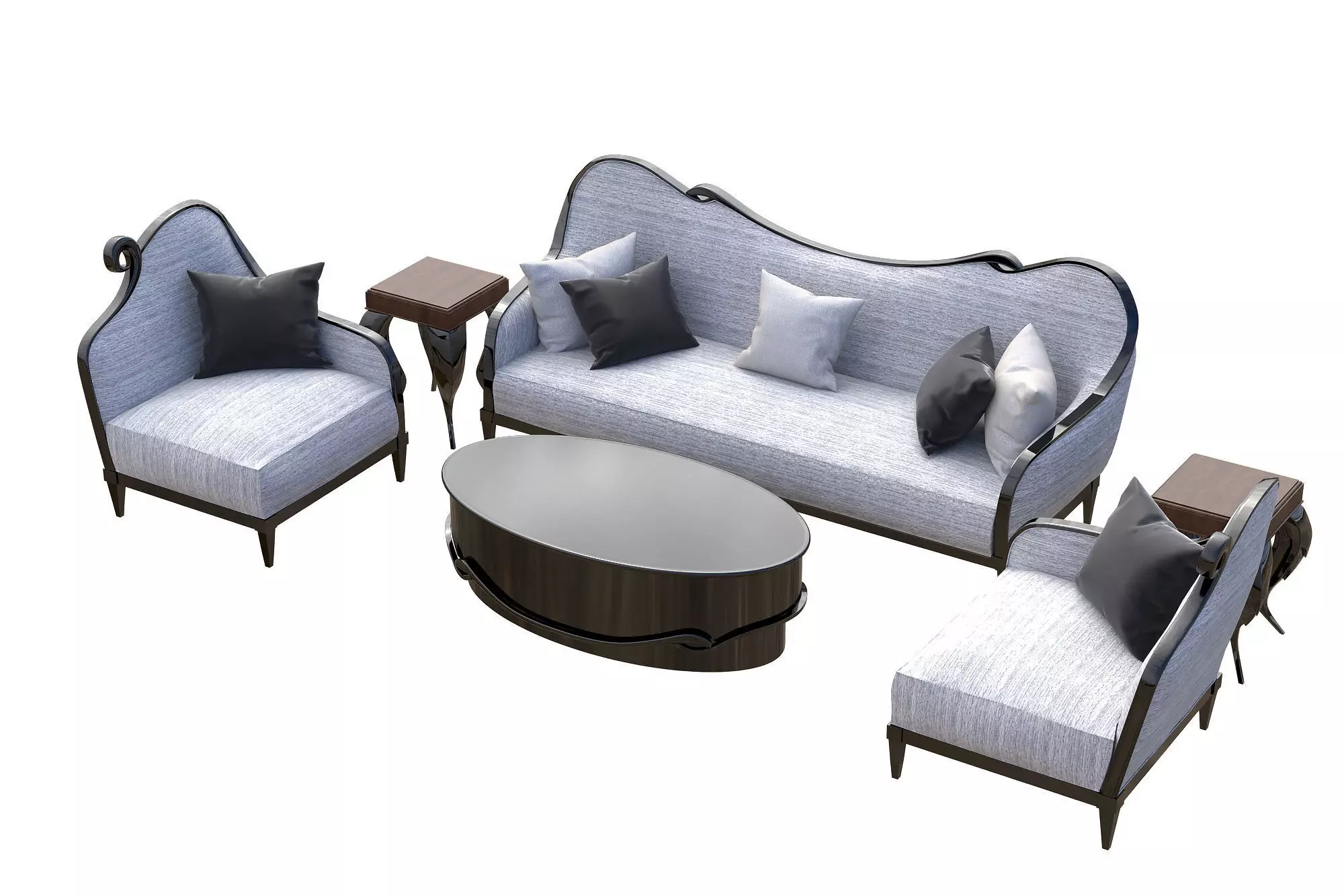 Neo classic sofa set 3 Free 3D model
