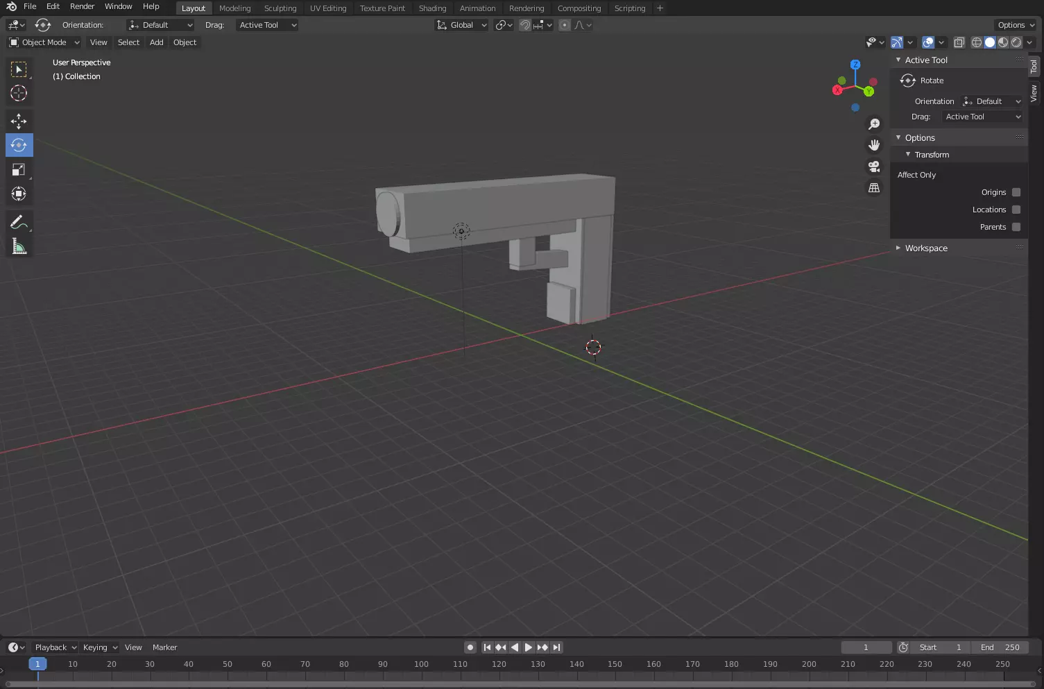 Deagle Design Blender Free 3D model_0