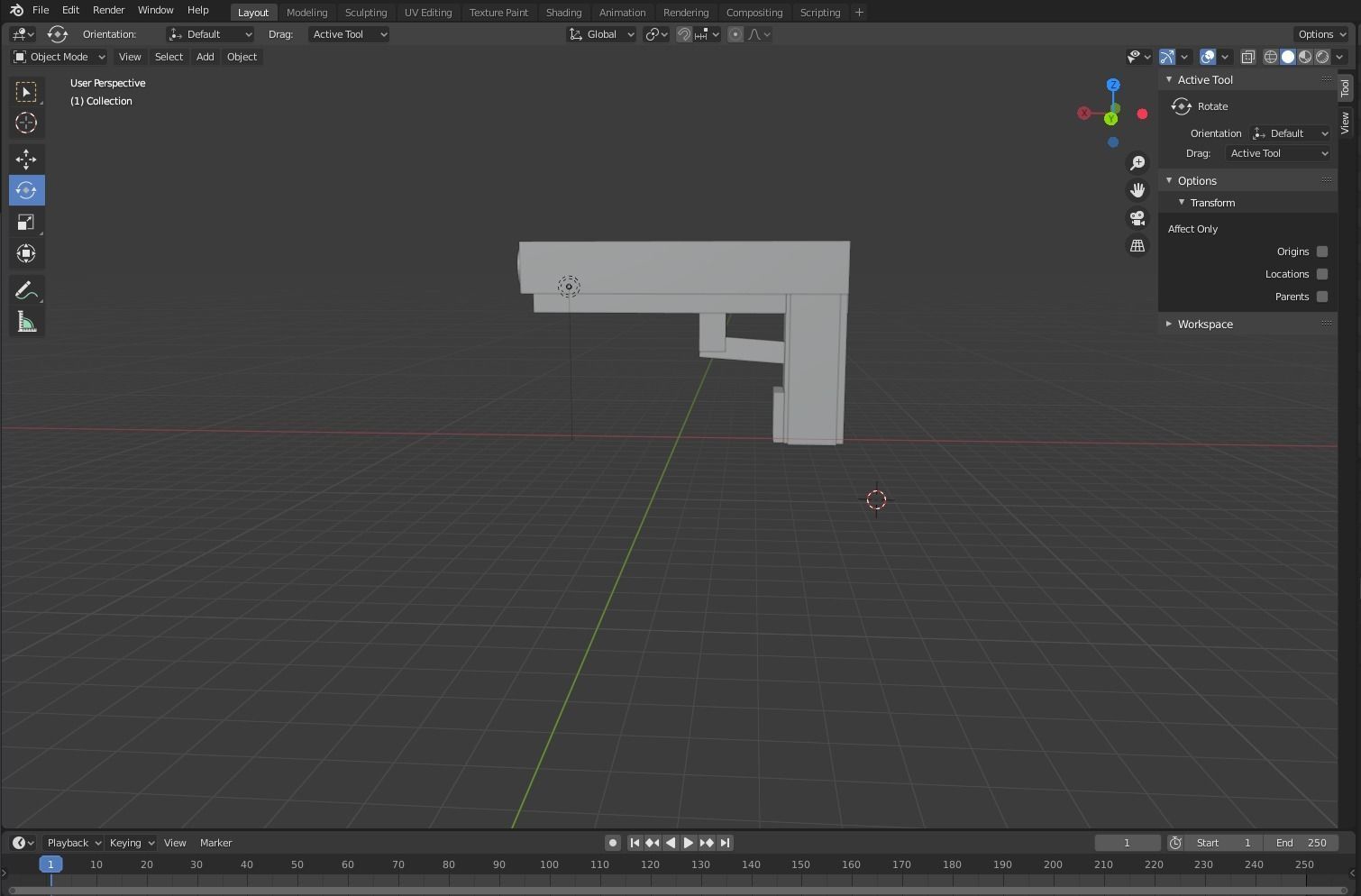 Deagle Design Blender Free 3D model_1