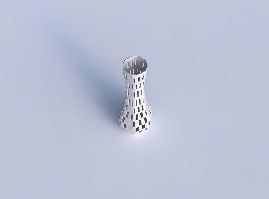 Vase larger opening hexagon with checker grid lattice 2 3D print model_1