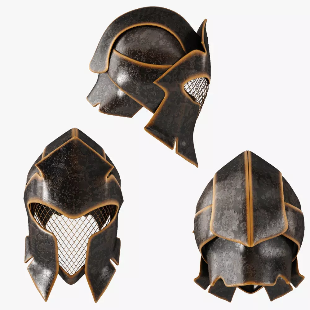 Fantasy Helmet Low-poly 3D model_0