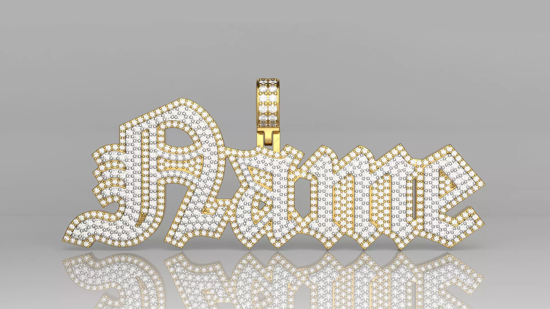 Old English Name Pendant Free 3D print model