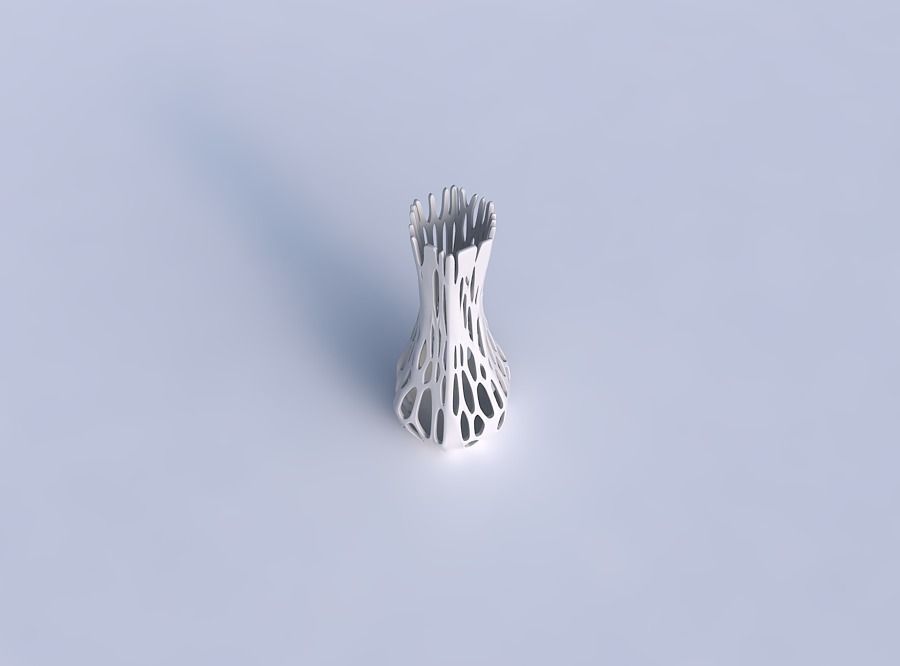 Vase larger opening hexagon with cracked organic lattice 2 3D print model_1