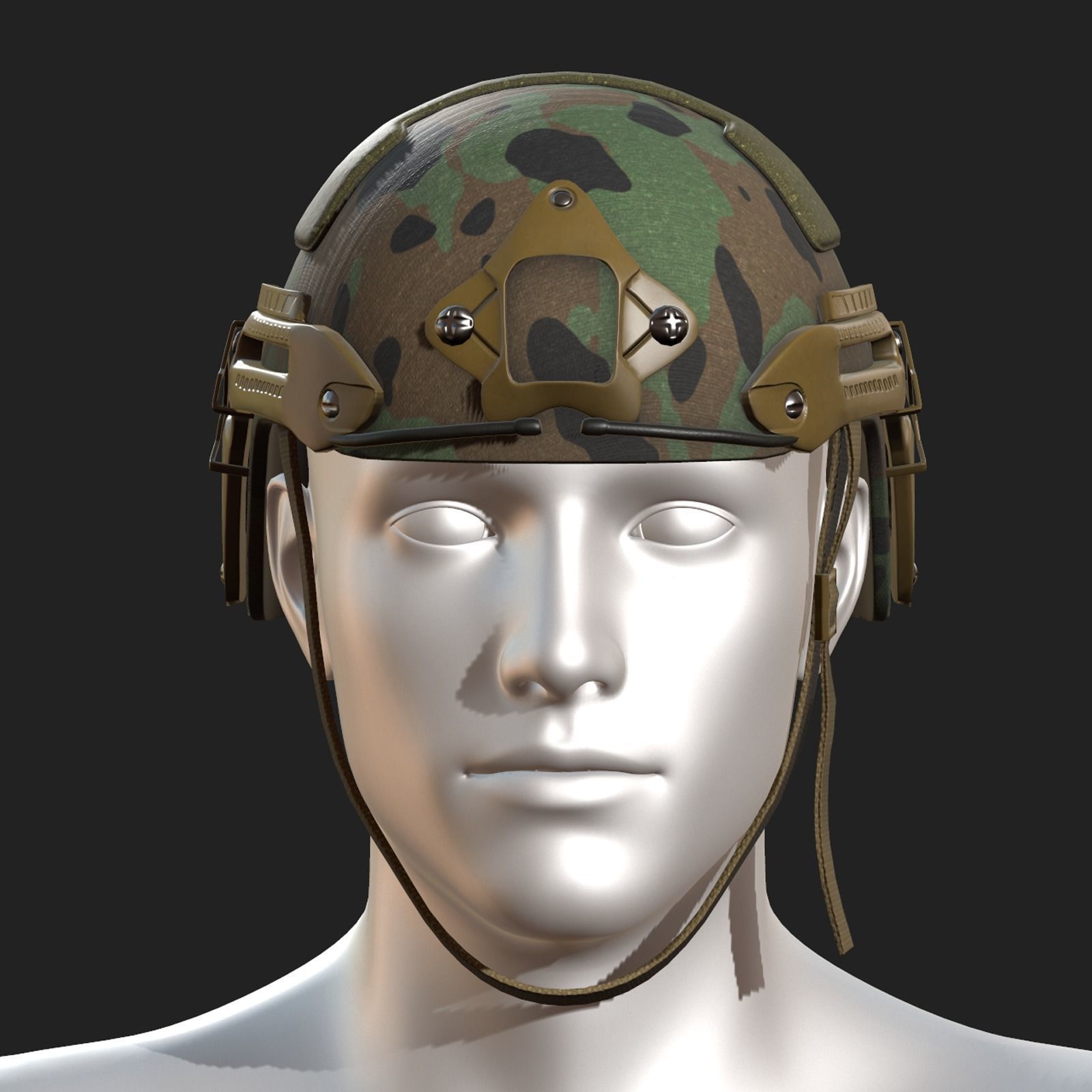 Helmet military combat scifi futuristic military  Low-poly 3D model_2