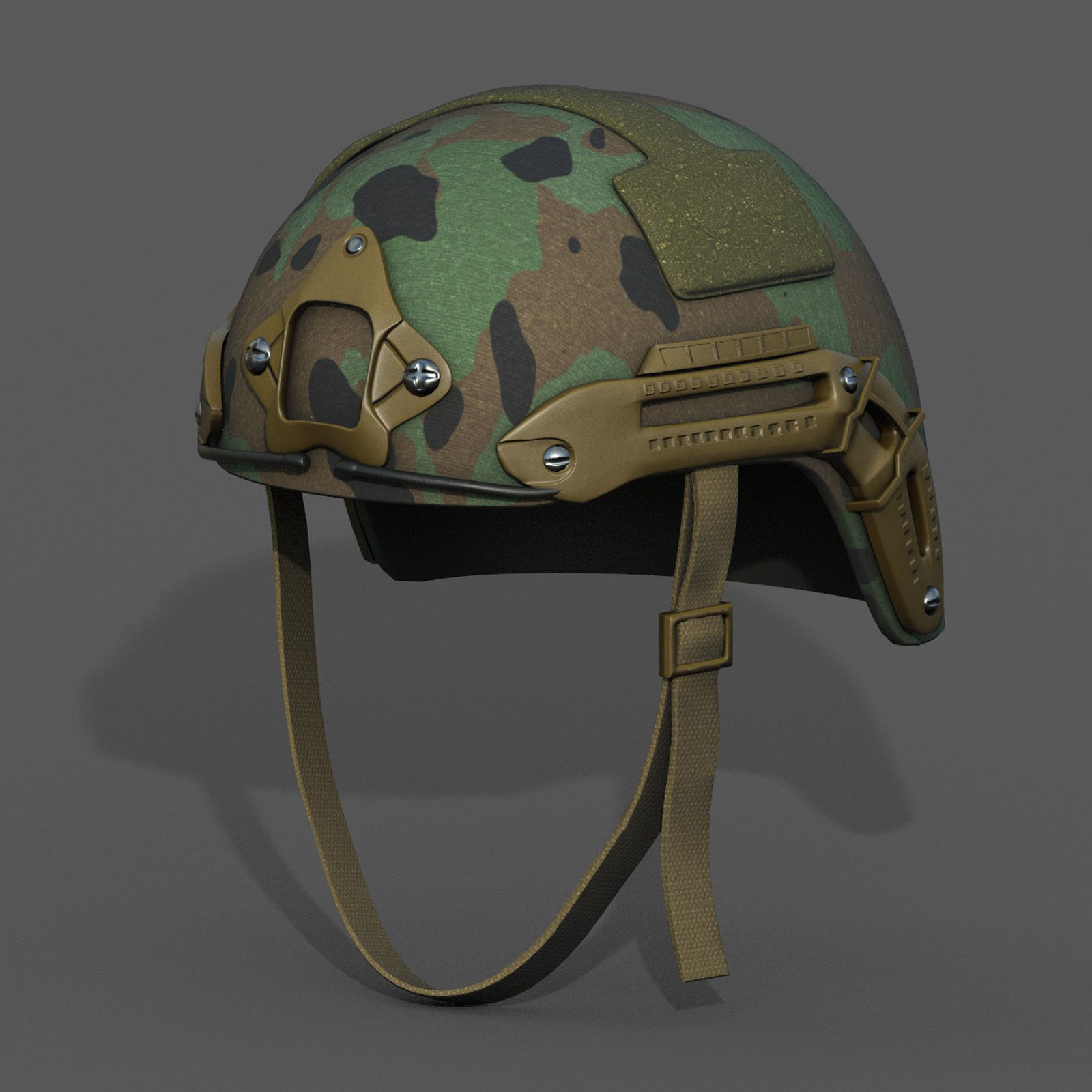 Helmet military combat scifi futuristic military  Low-poly 3D model_1