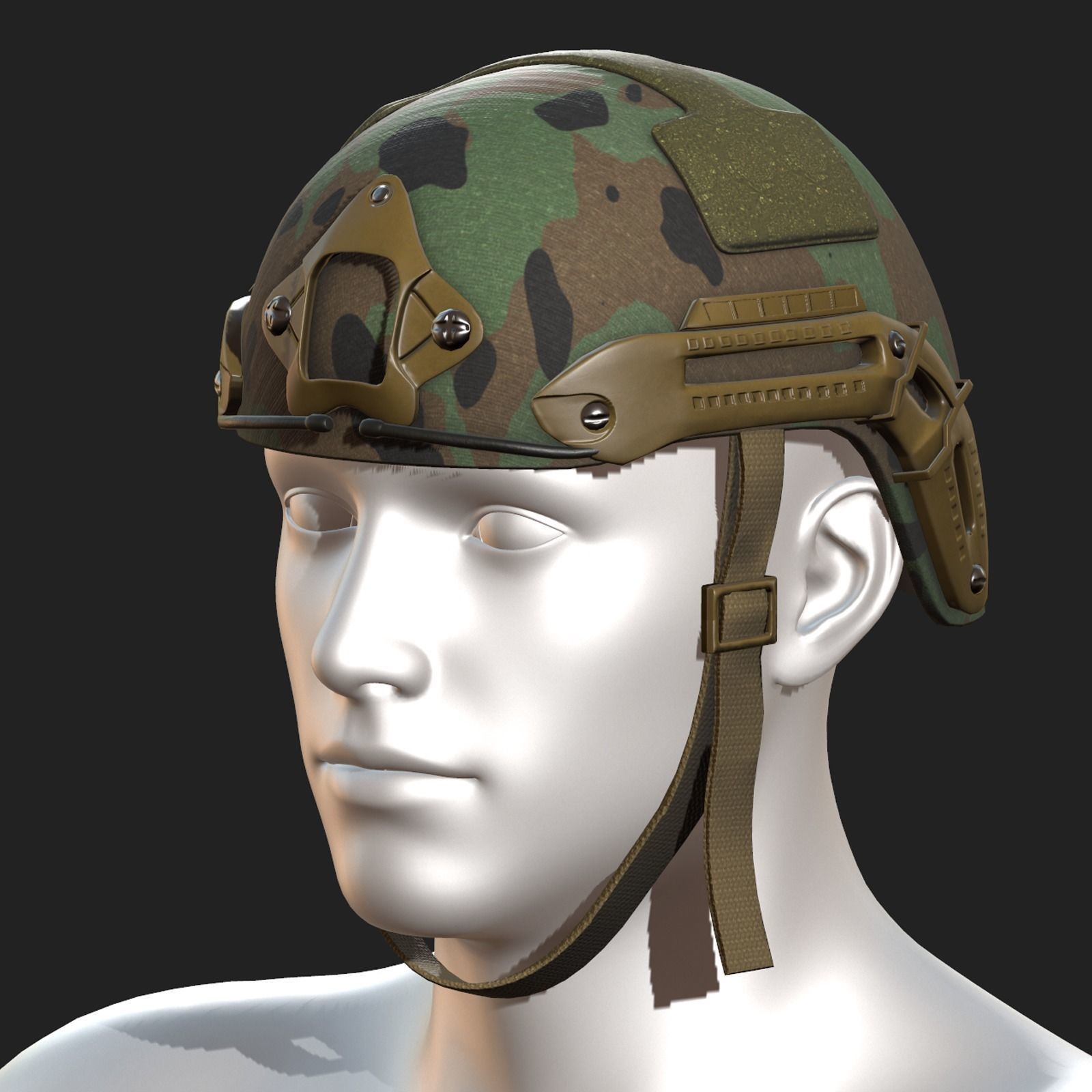 Helmet military combat scifi futuristic military  Low-poly 3D model_7