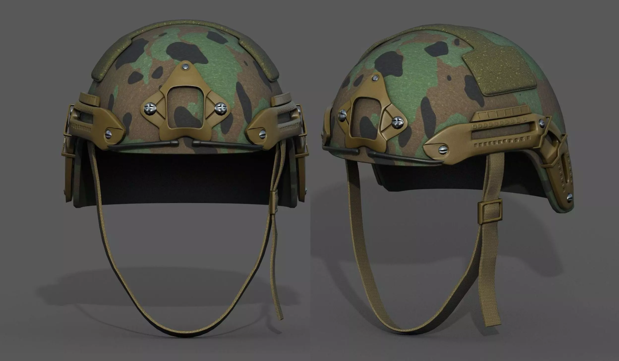 Helmet military combat scifi futuristic military  Low-poly 3D model_0
