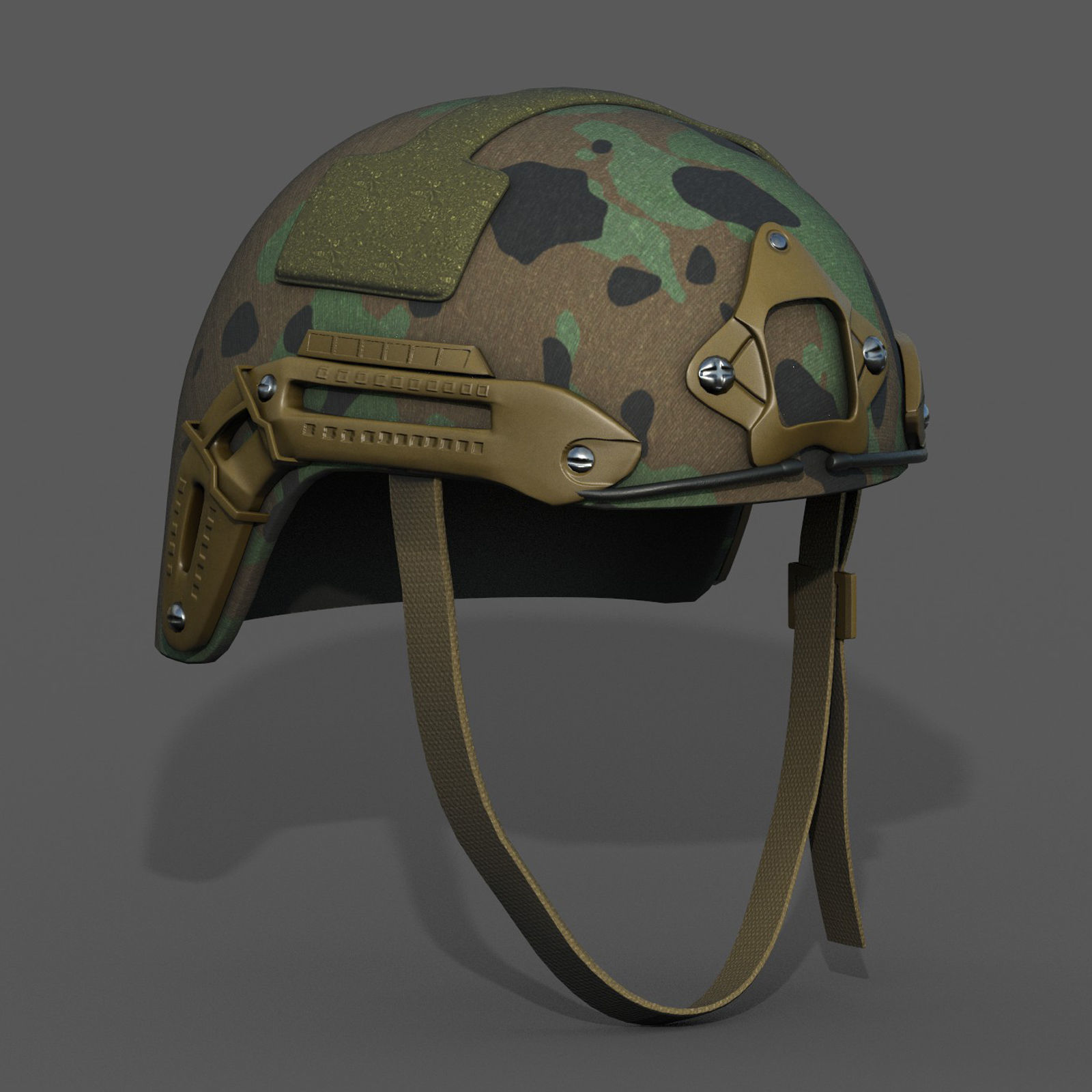 Helmet military combat scifi futuristic military  Low-poly 3D model_3