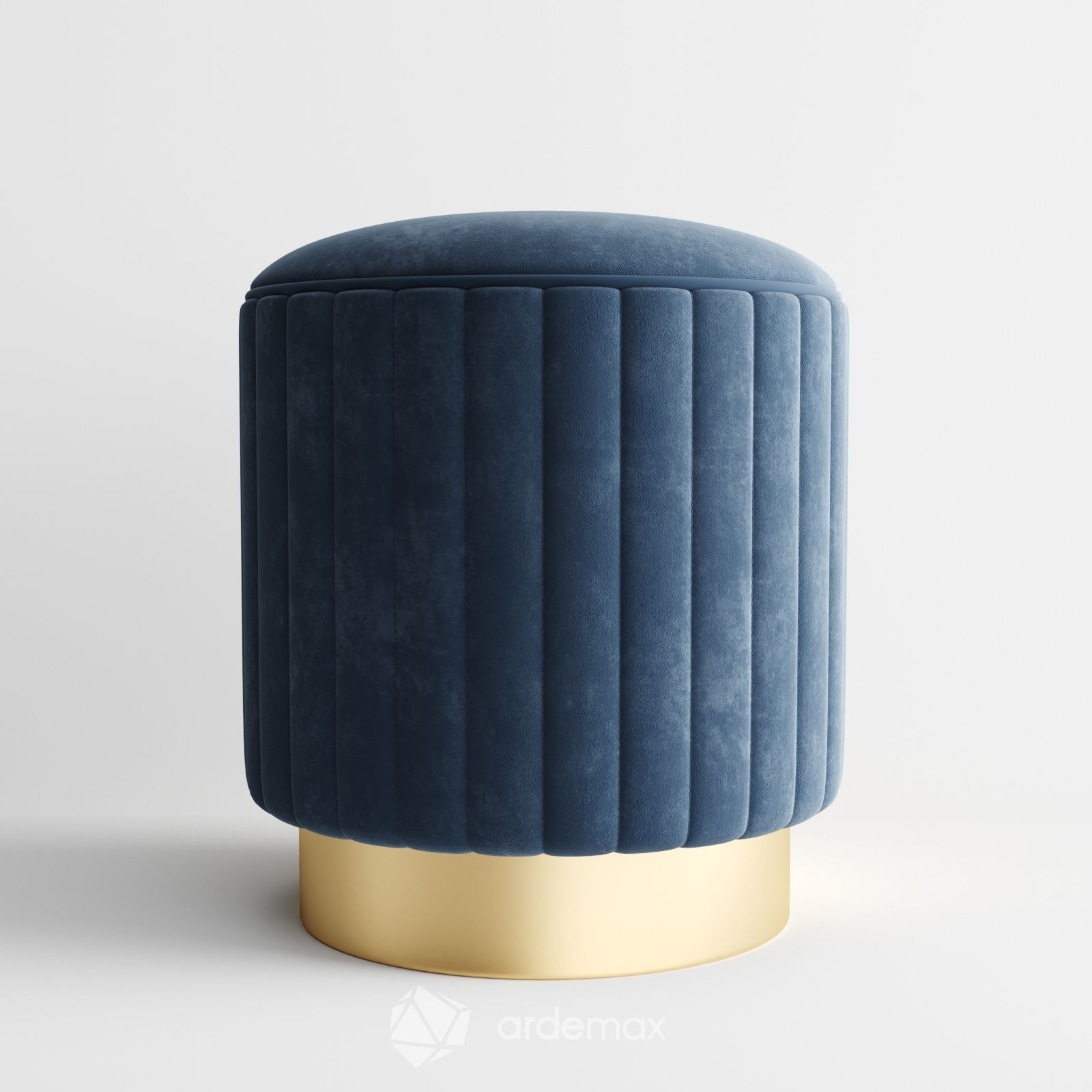 Pouf in three colors 3D model_7