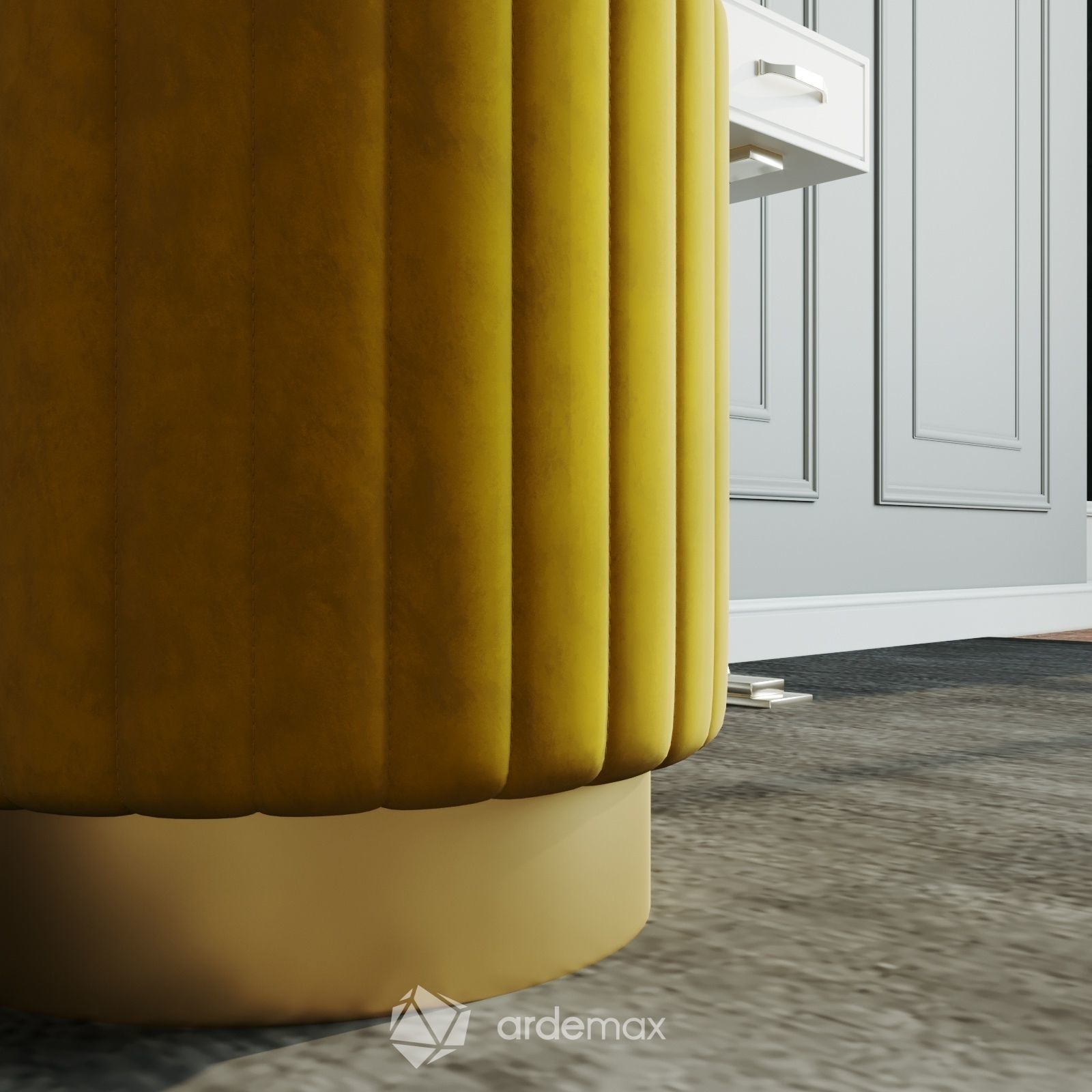 Pouf in three colors 3D model_3
