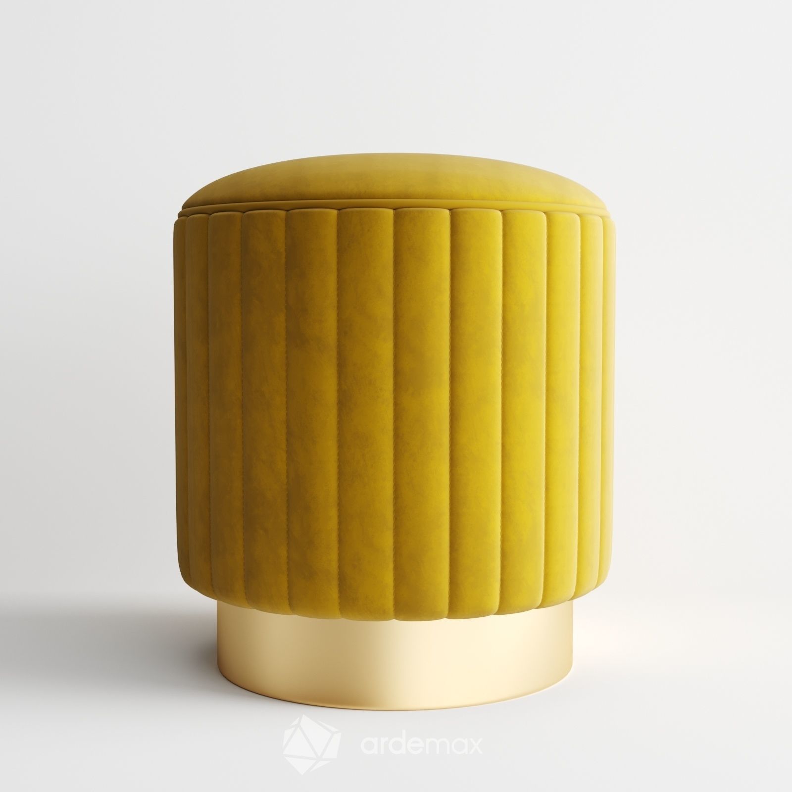 Pouf in three colors 3D model_8
